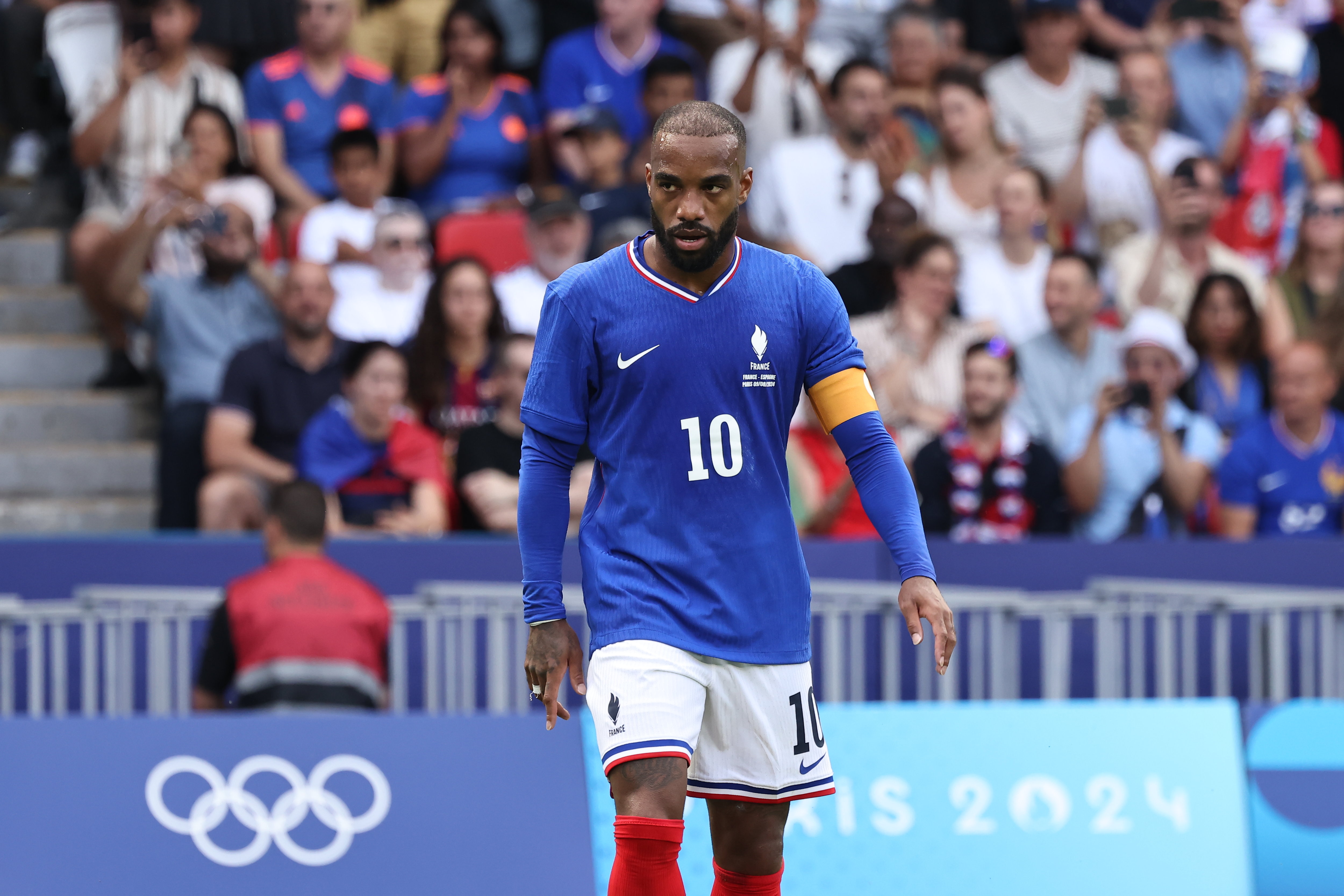 Alexandre Lacazette a obtenu l'argent avec l'équipe de France de football olympique. LP/Fred Dugit