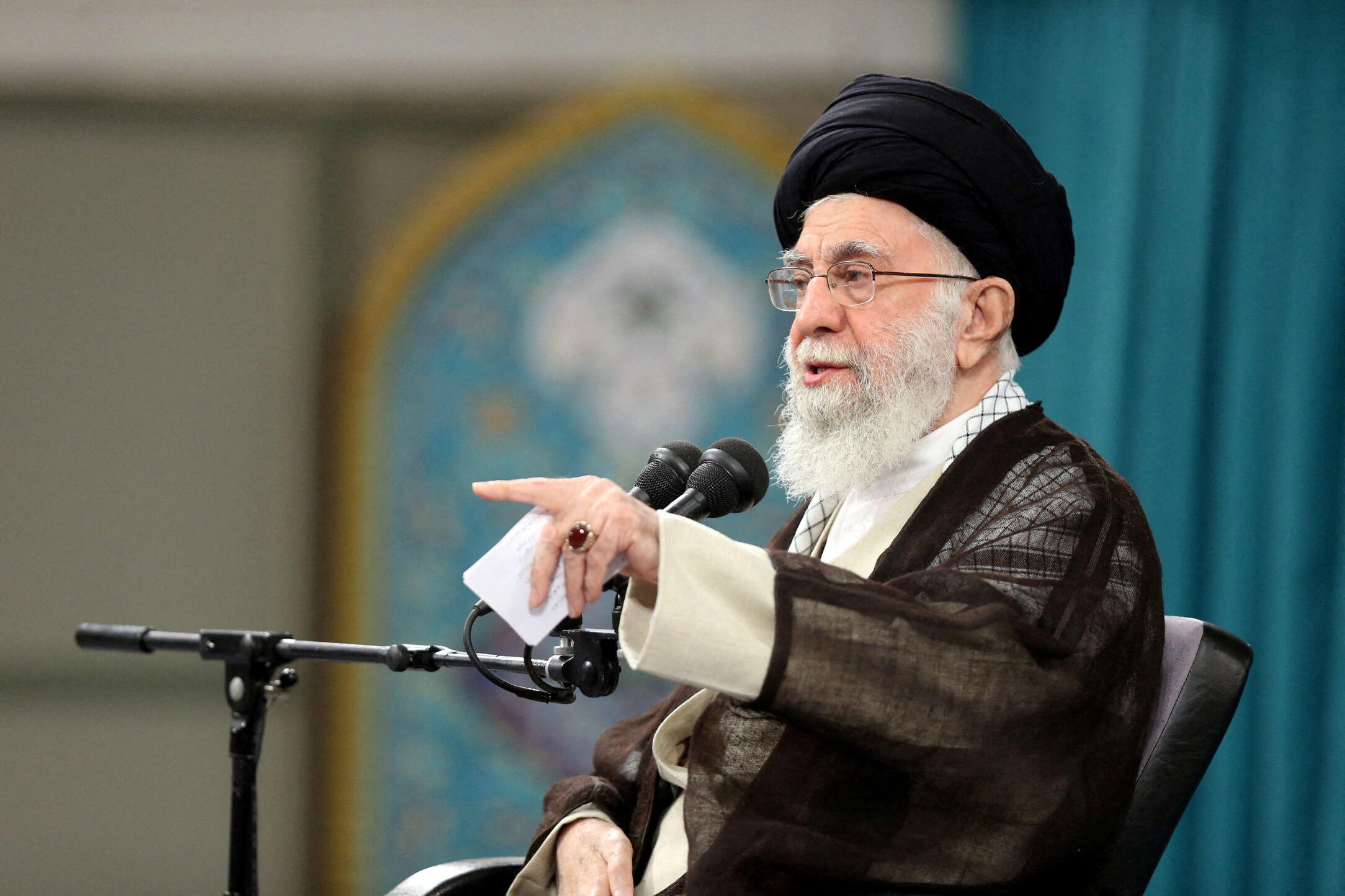 Le guide suprême de la révolution islamique, l'Ayatollah Ali Khamenei, a fustigé les Etats-Unis et la France pour leur soutien à l'état hébreu. Reuters/Office of the Iranian Supreme Leader