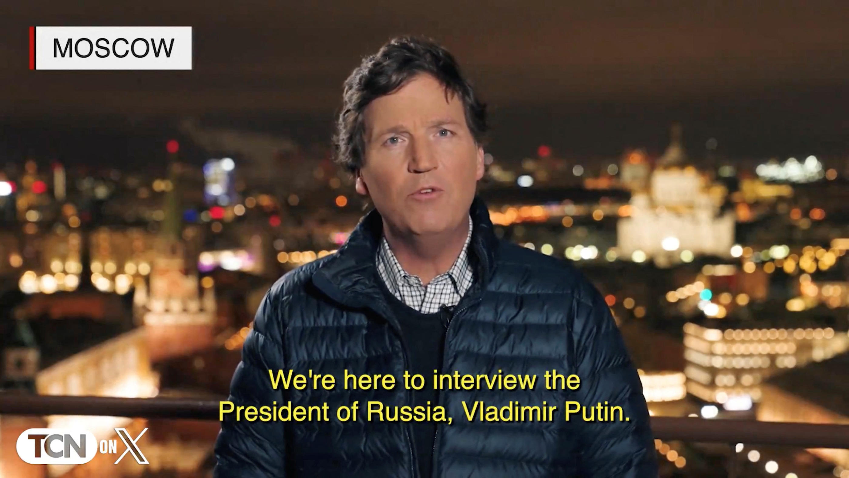 Le présentateur américain Tucker Carlson, ultraconservateur, a décroché une interview avec le président russe Vladimir Poutine. REUTERS/Tucker Carlson Network