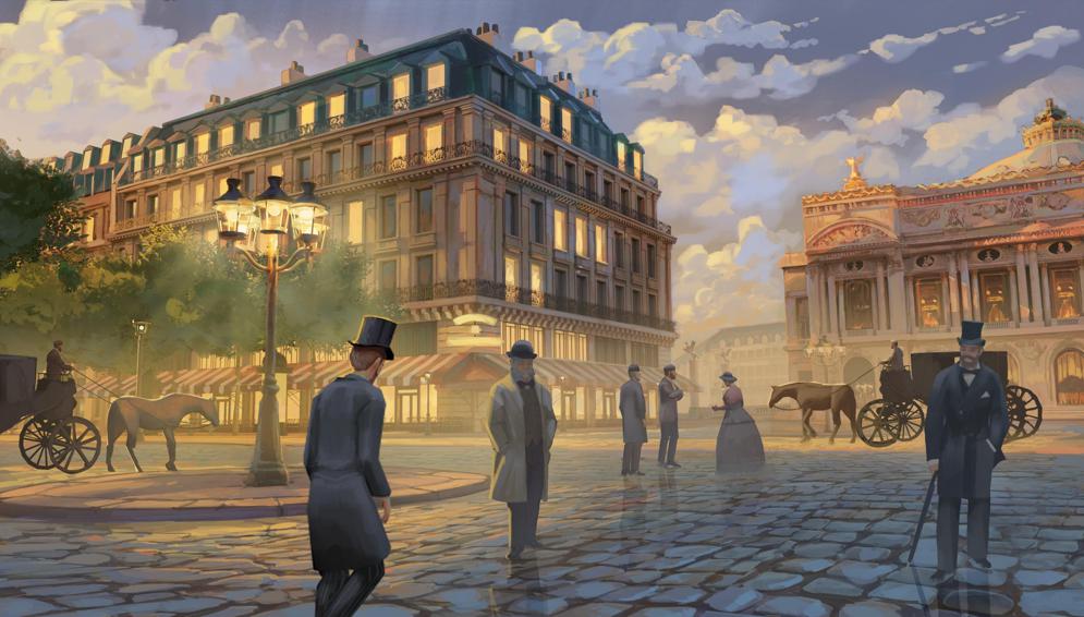 L’expérience de réalité virtuelle du Musée d'Orsay débute place de l’Opéra, en 1874, alors que le palais Garnier n’est pas encore terminé.