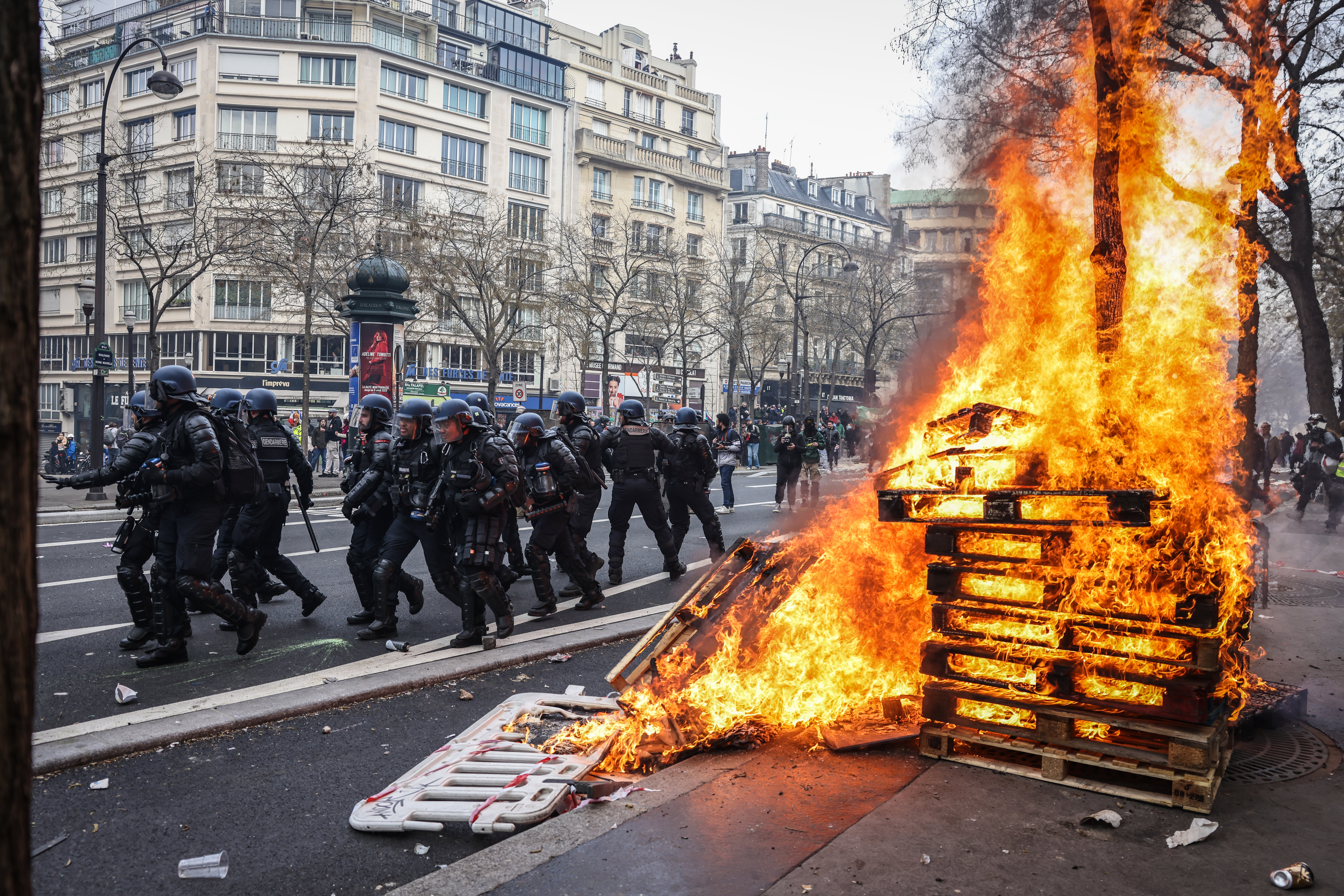 Paris, jeudi. De nombreux incidents ont eu lieu lors de la manifestation parisienne. LP/Frédéric Dugit