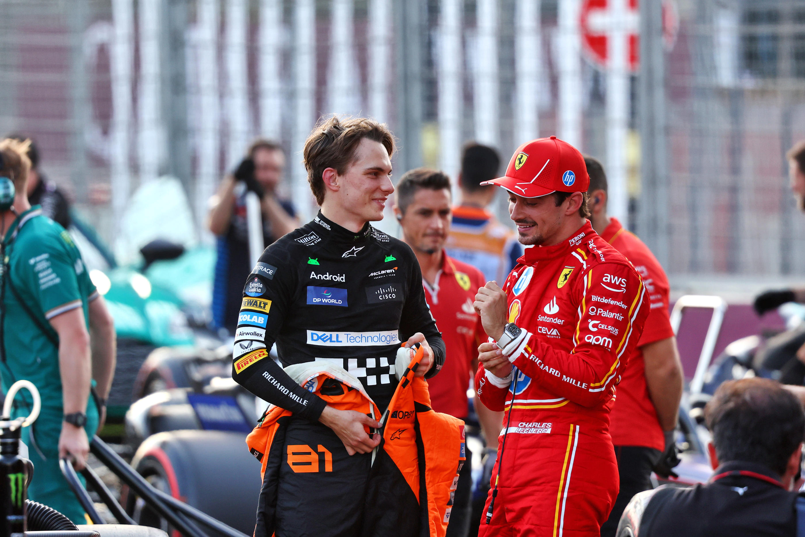 Oscar Piastri (McLaren) a pris la deuxième place derrière Charles Leclerc (Ferrari). Icon Sport