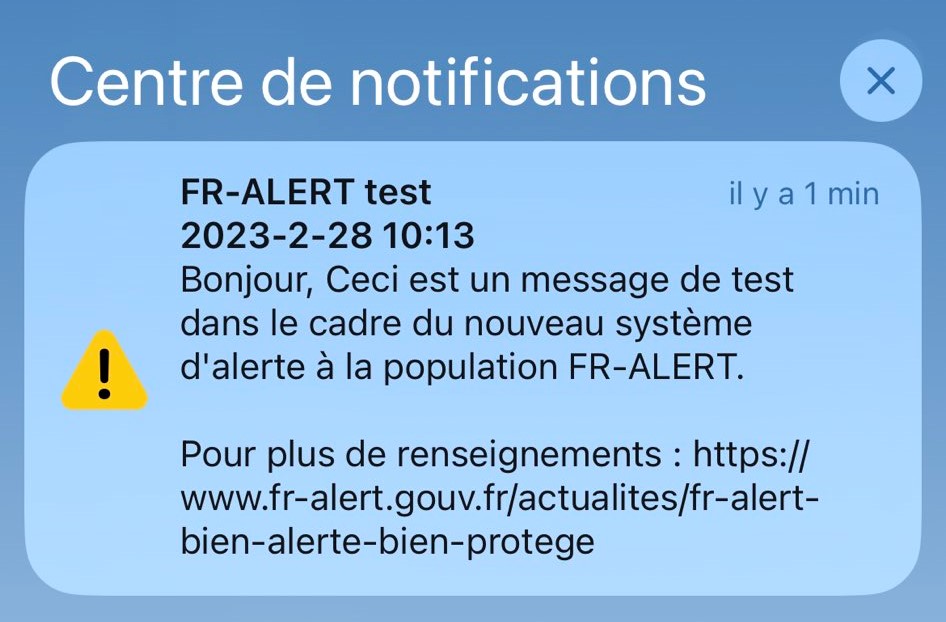 Des millions de Français ont reçu, ce mardi, des notifications d'alerte dans le cadre d'un test de la plateforme FR-Alert.