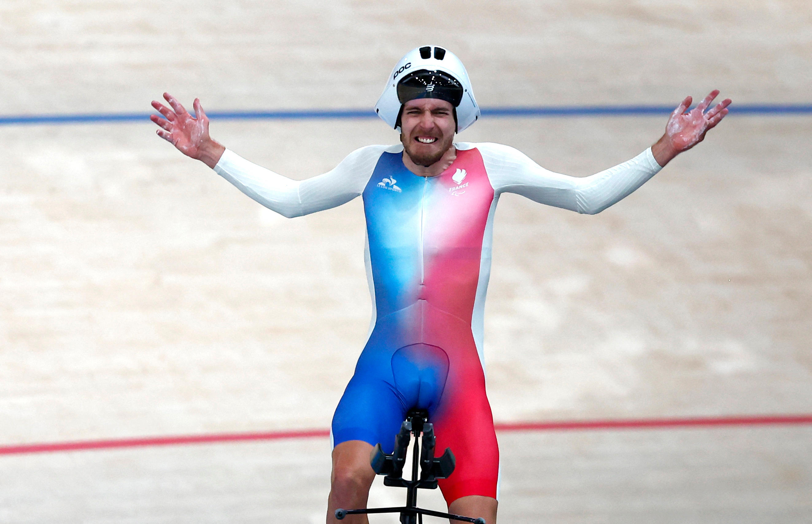 Vainqueur de la poursuite individuelle C5 ce samedi, Dorian Foulon remet ça ce dimanche. REUTERS/Gonzalo Fuentes