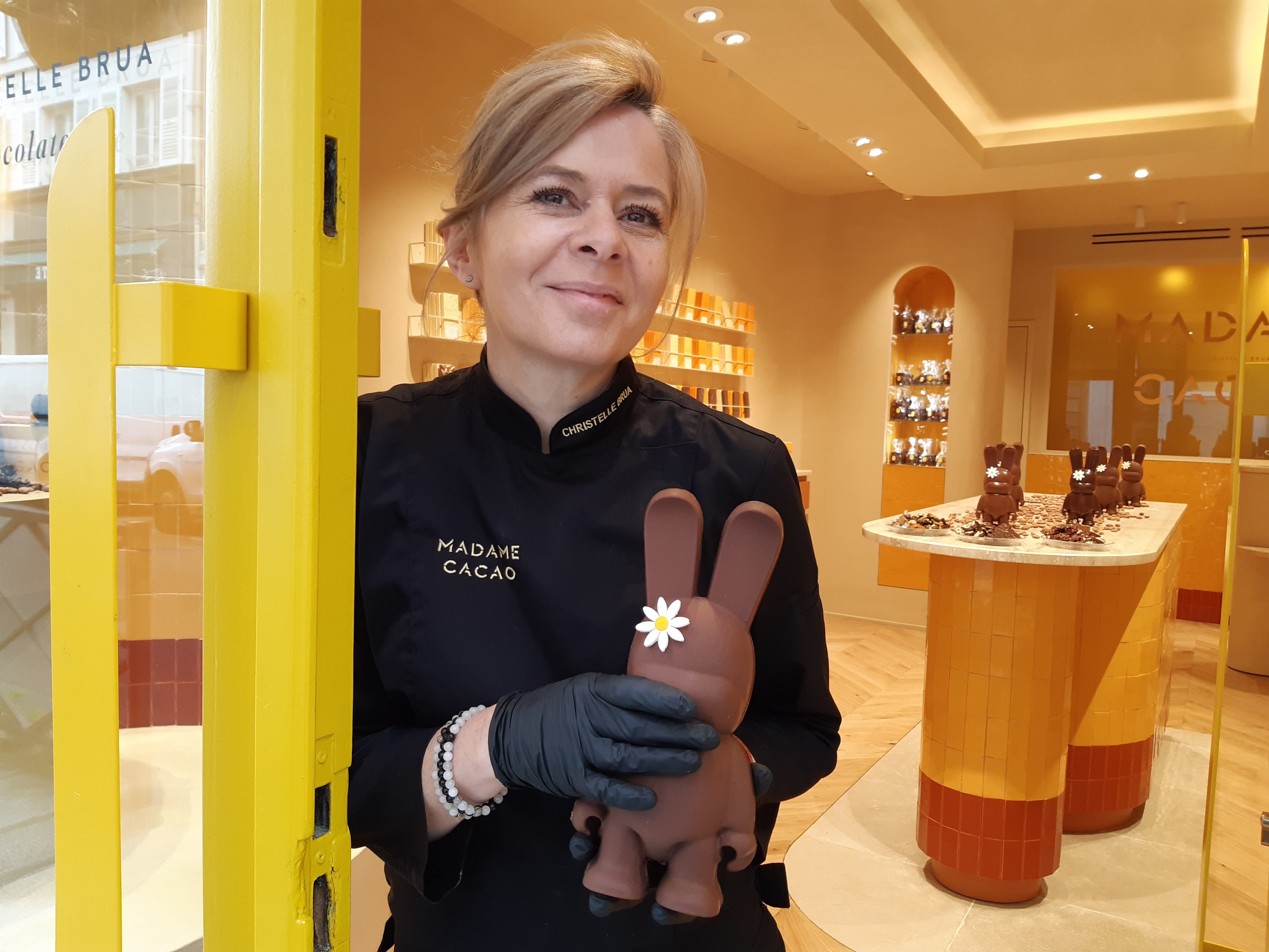 10, rue du Cherche-Midi (VIe). Christelle Brua, alias Madame Cacao, a été chef pâtissière à l’Elysée de 2019 à 2022. LP/ Philippe Baverel