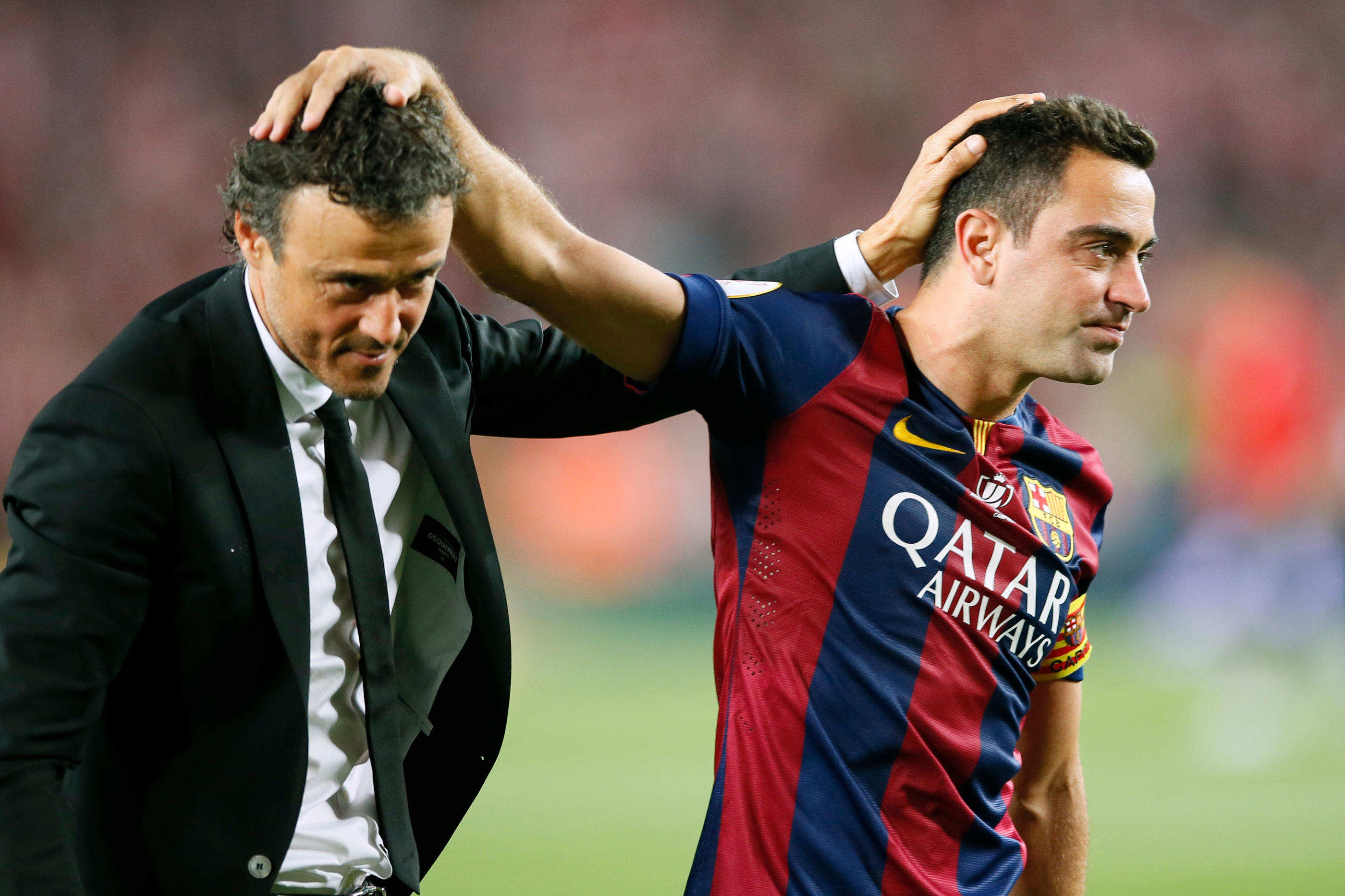 Luis Enrique a été le coéquipier puis l'entraîneur de Xavi à Barcelone. Reuters / Albert Gea