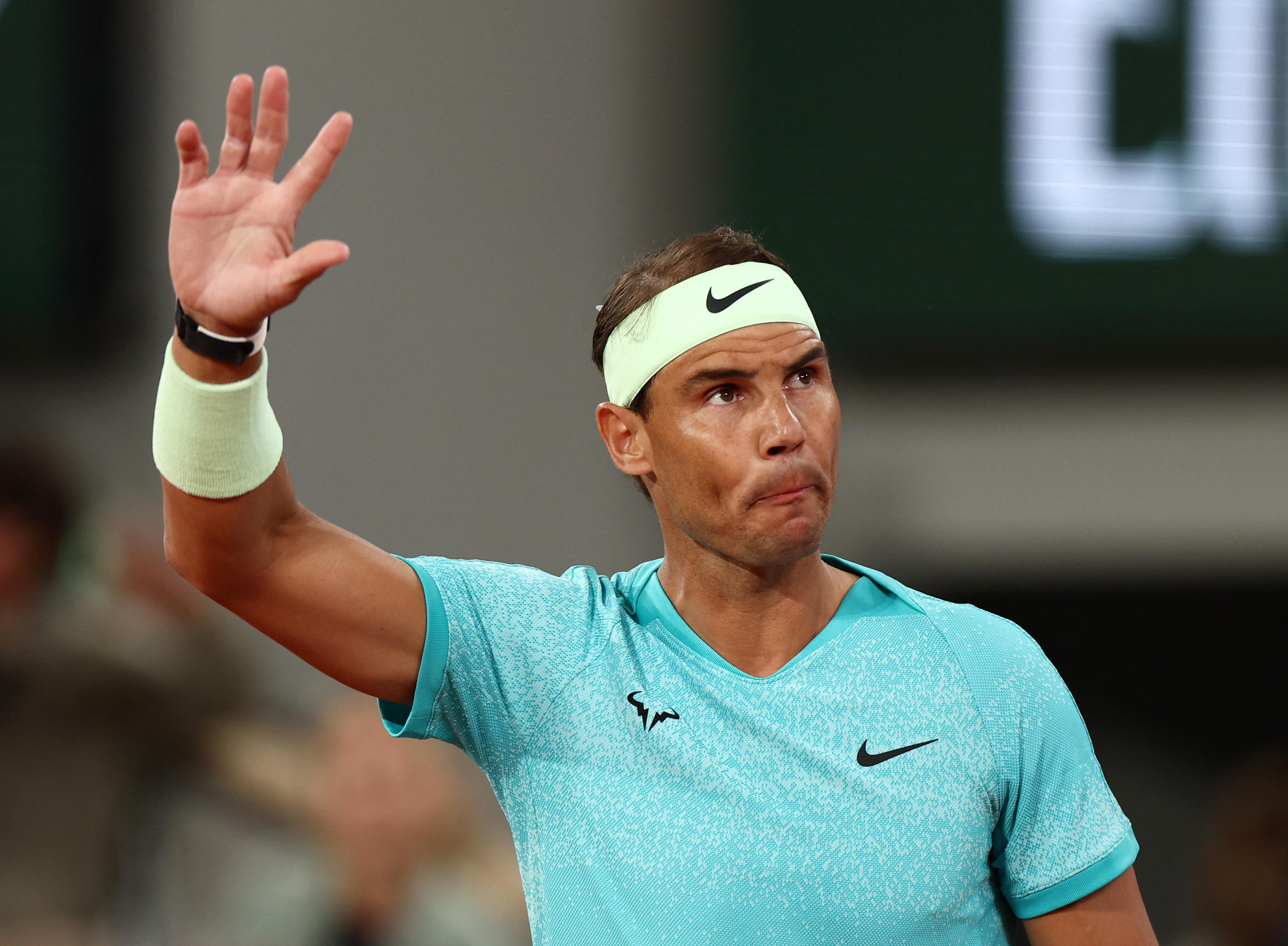 Rafael Nadal disputait ce jeudi son 216e match de tennis à Roland-Garros. REUTERS/Yves Herman