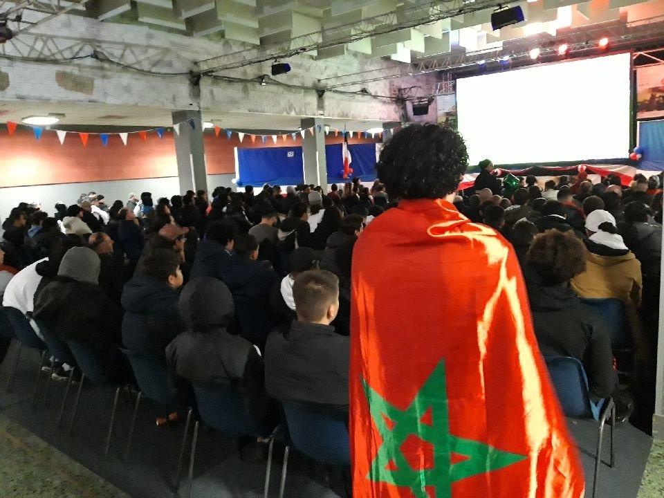 Montereau, 14 décembre 2022. Dans la salle Rustic où 450 spectateurs étaient réunis à 20h15, le cœur de la majorité des spectateurs bat clairement pour les Lions de l'Atlas. LP/Sophie Bordier