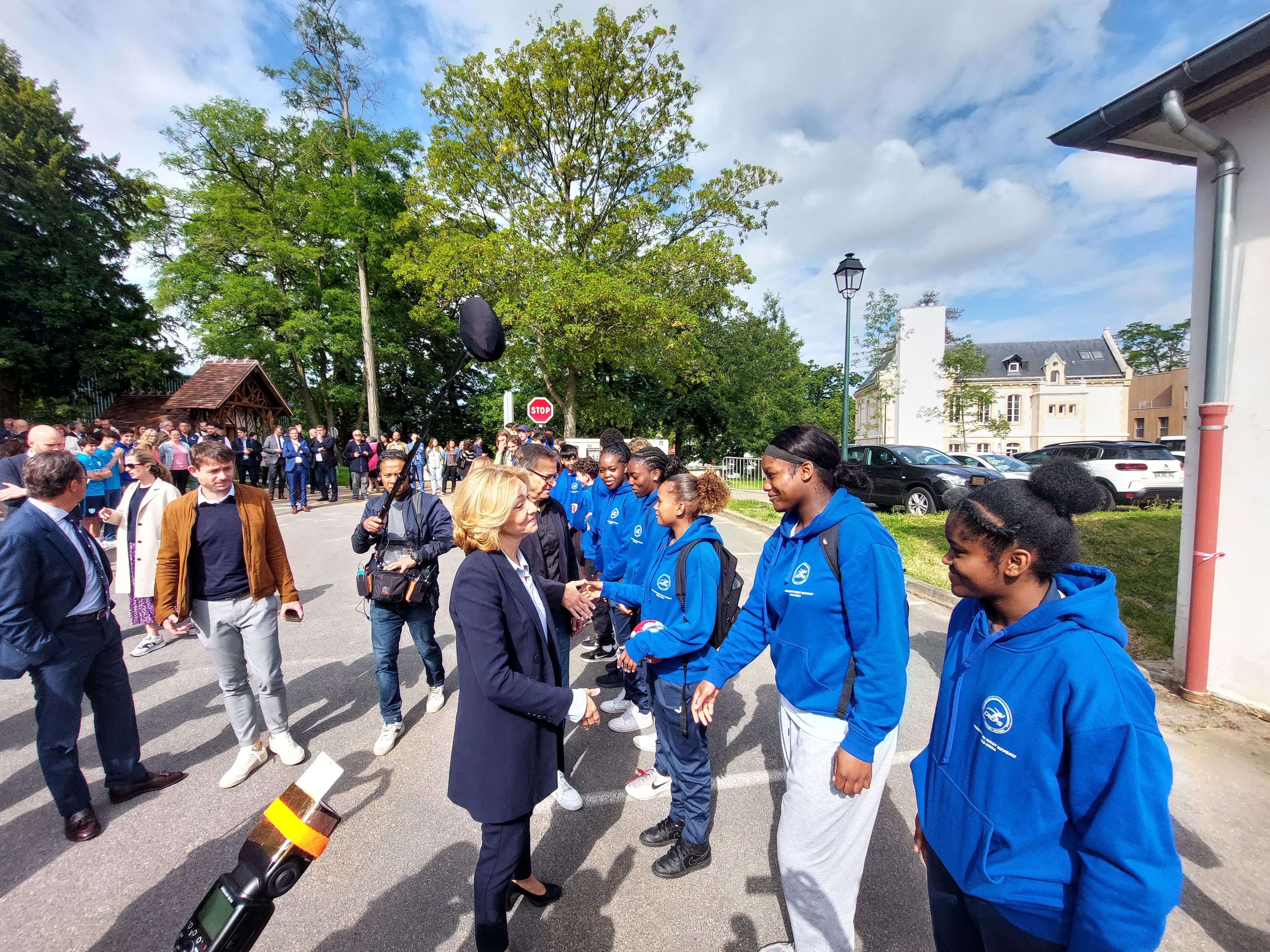 Châtenay-Malabry, ce mardi 11 juin. L'annexe du lycée Emmanuel-Mounier fait partie des nouveautés capitales du Grand Creps, inauguré par Valérie Pécresse. LP/Olivier Bureau