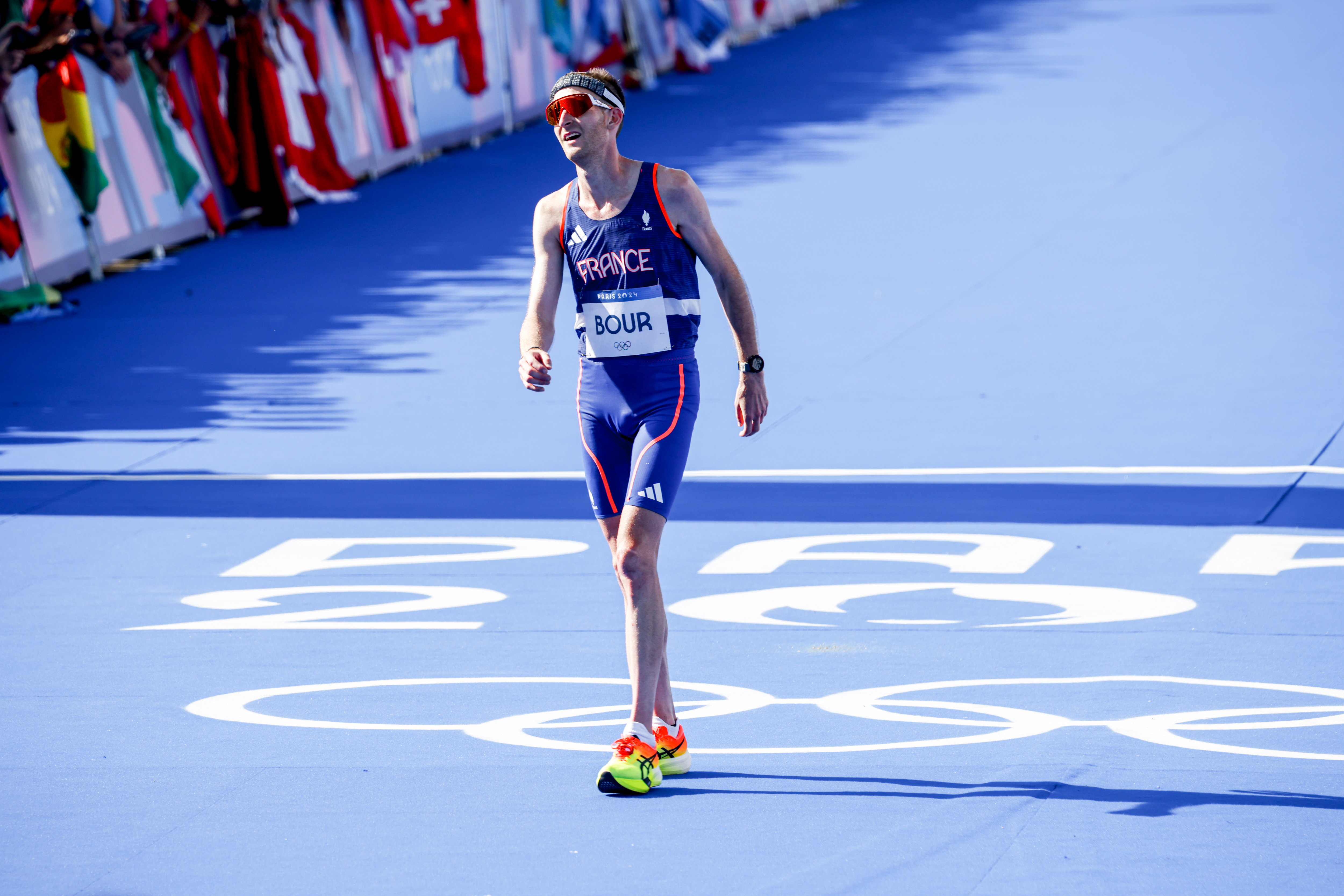 Félix Bour (50e au final) et les Bleus ont été marqués par l'ambiance le long du tracé du marathon. LP/Olivier Corsan