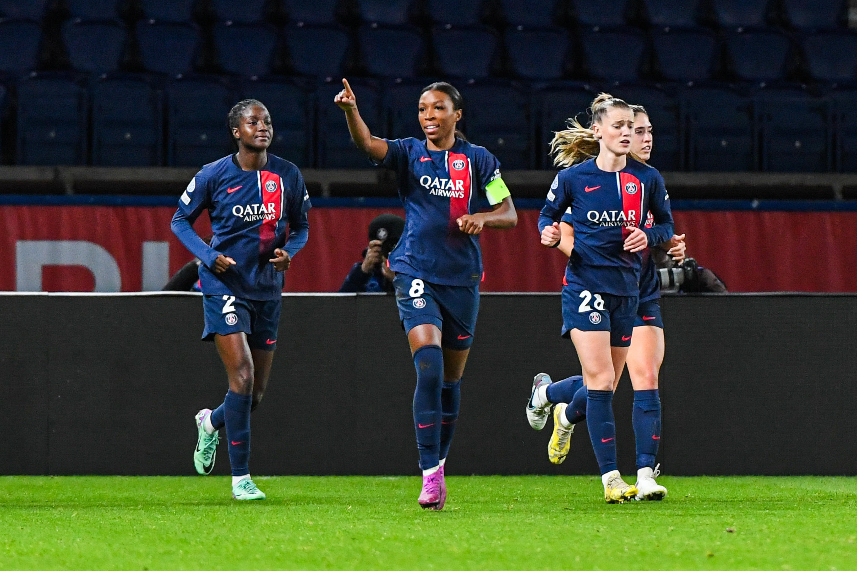 Les Parisiennes de Grace Geyoro, ici en décembre en Ligue des champions, n'ont pas manqué un quart de finale de la compétition depuis 2018. Icon Sport