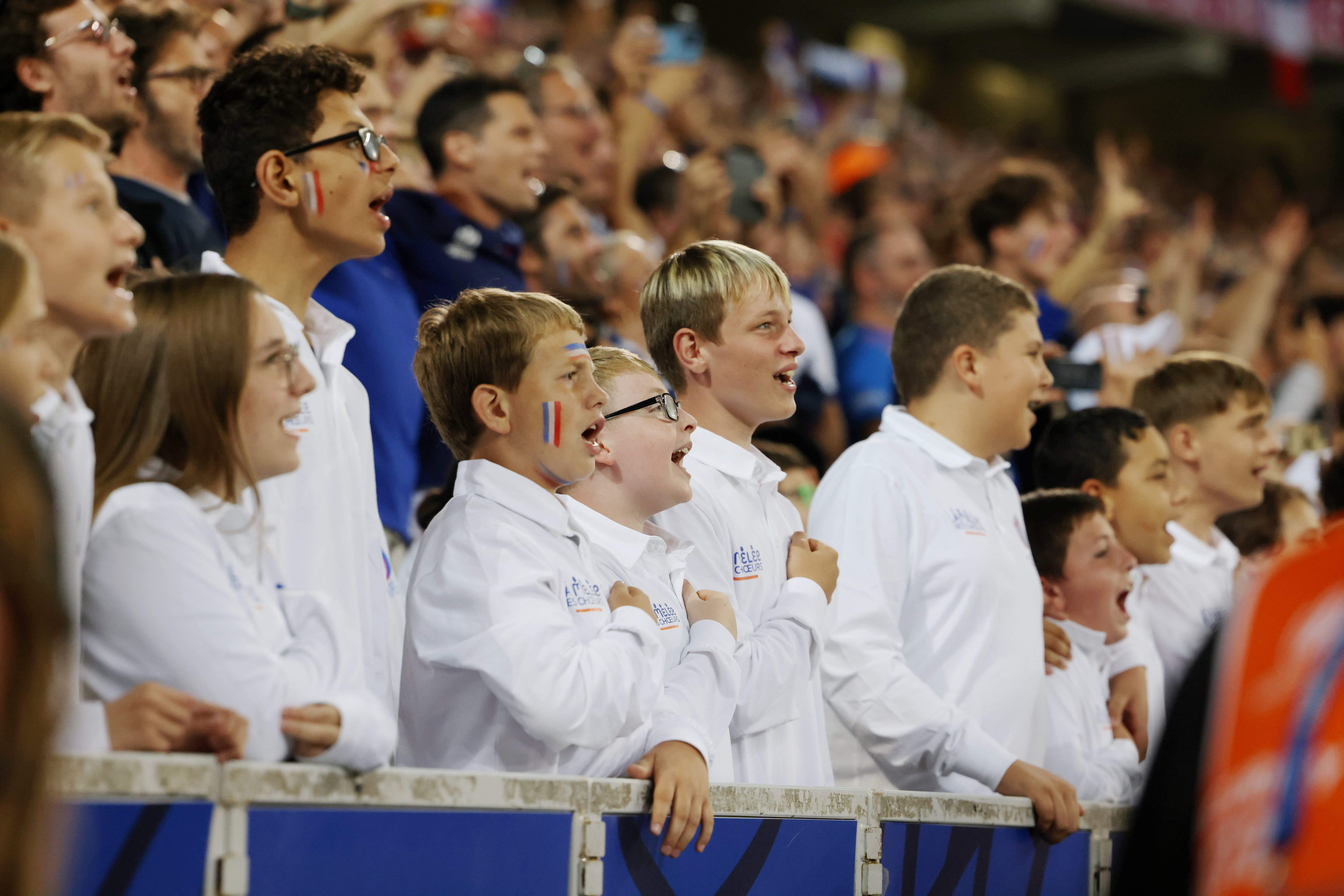 Le projet Mêlée des chœurs devait permettre à 7 000 enfants d’interpréter les hymnes nationaux en ouverture des matchs de la Coupe du monde de rugby. LP/Jean-Baptiste Quentin