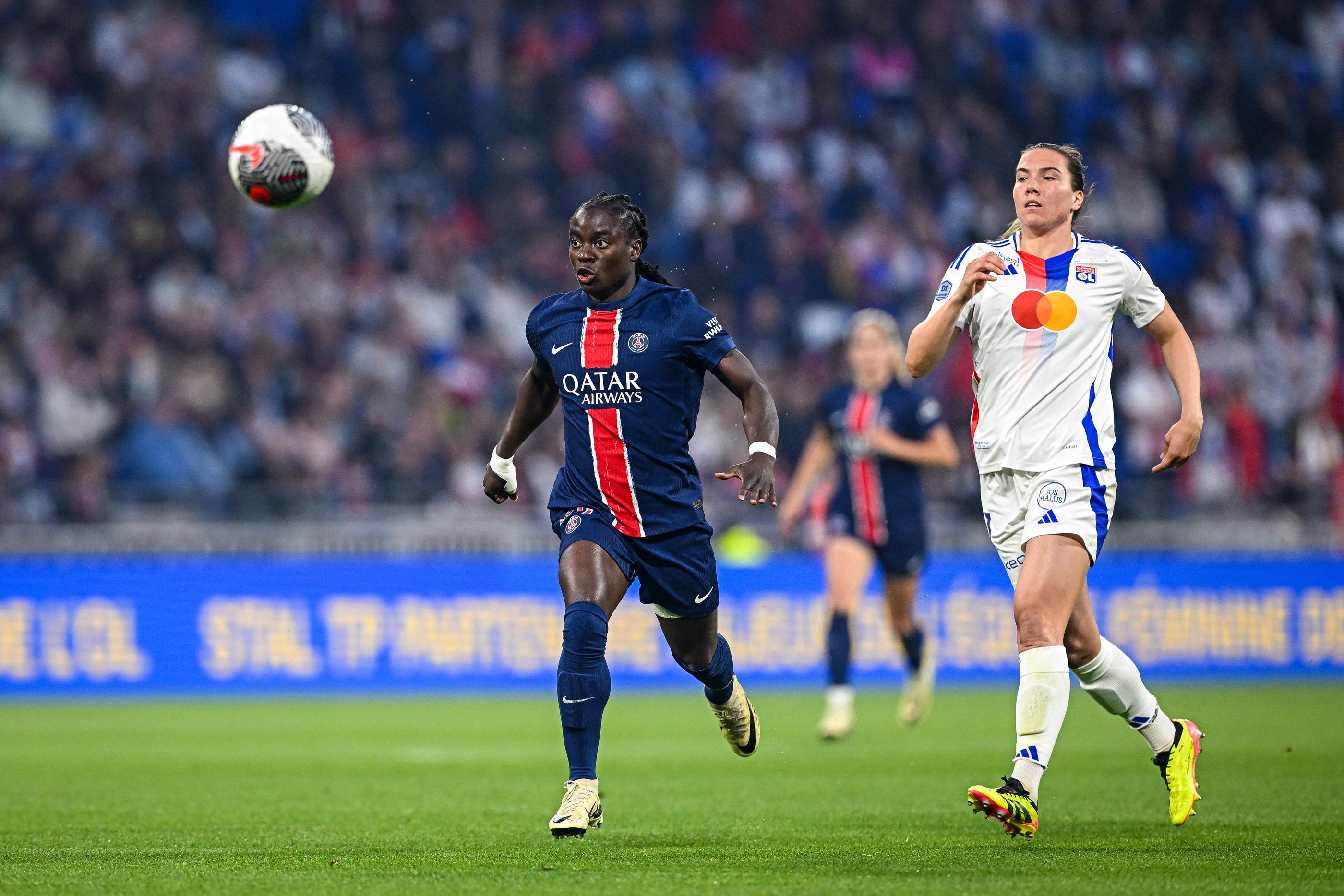 Tabitha CHAWINGA of Paris Saint Germain (PSG) during the French D1 Arkema final match between Lyon and Paris Saint Germain at Groupama Stadium on May 17, 2024 in Lyon, France.(Photo by Baptiste Fernandez/Icon Sport)