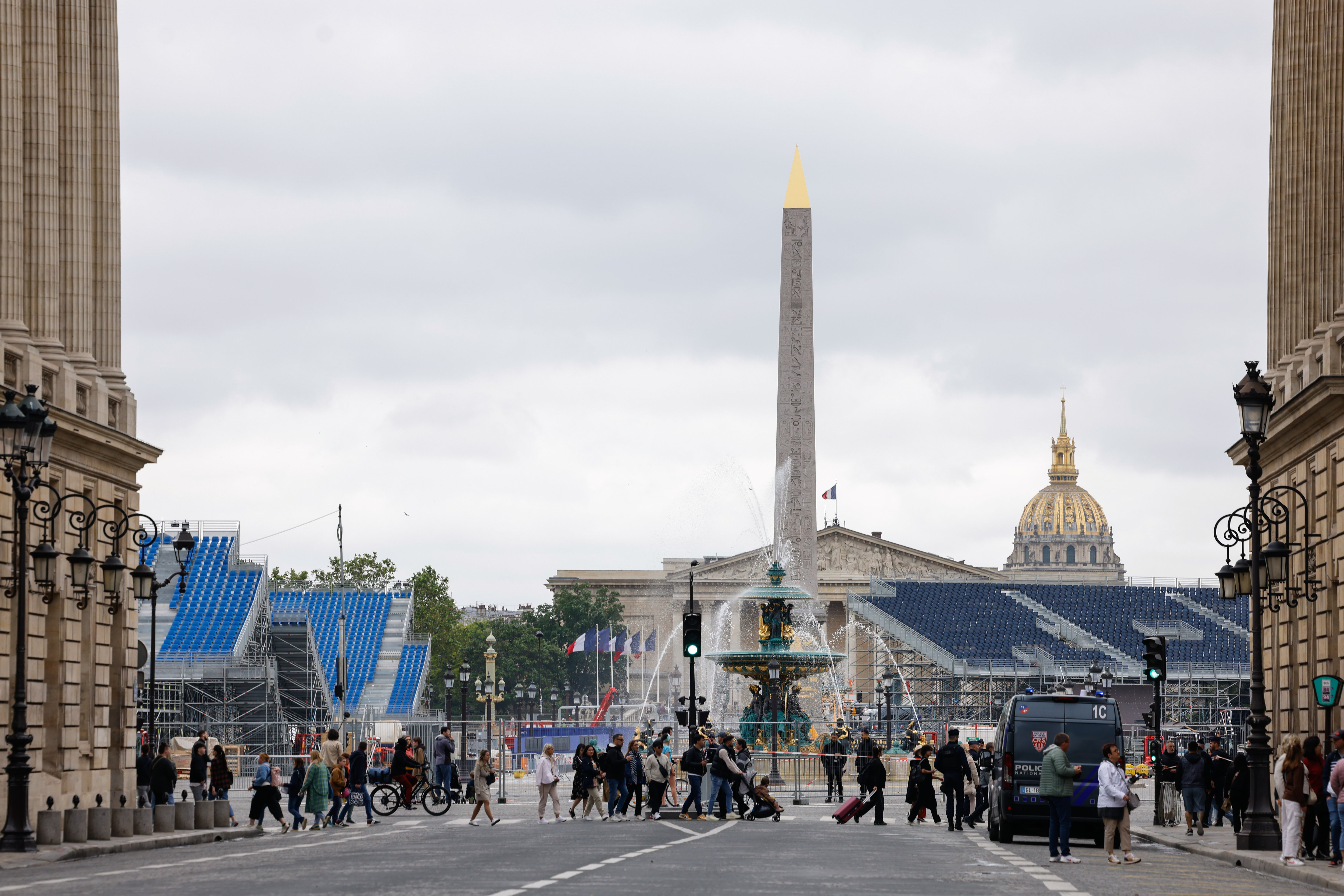 Place de la Concorde samedi 1er juin 2024. Anne Hidalgo a annoncé la semi-piétonnisation du site, mi-janvier. LP/Arnaud Dumontier