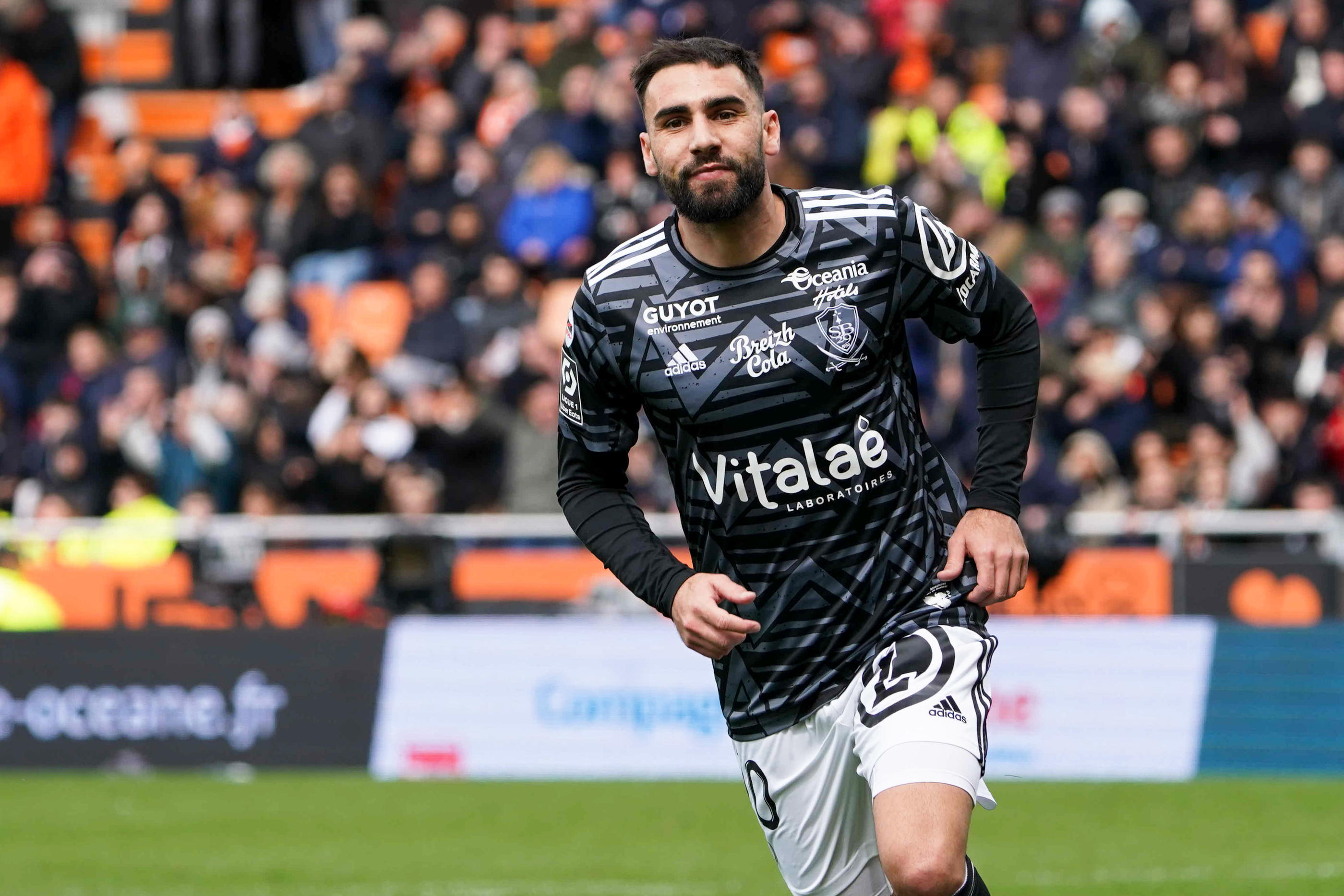 Le buteur brestois, Romain Del Castillo, s'est mué en sauveur face à Lorient. Icon Sport