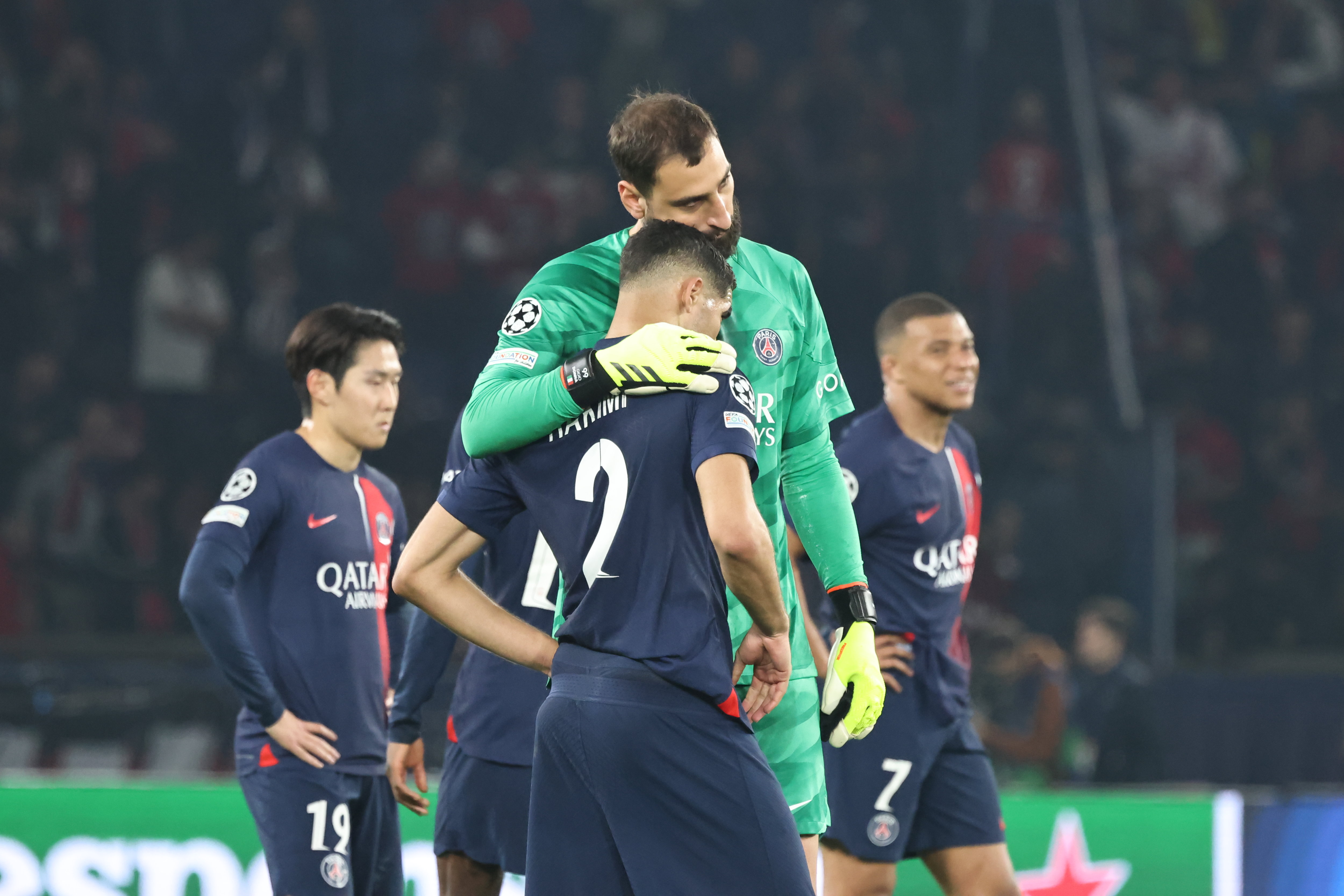 La tristesse des Parisiens, éliminés en demi-finale de la Ligue des champions. (Photo LP / Fred Dugit)