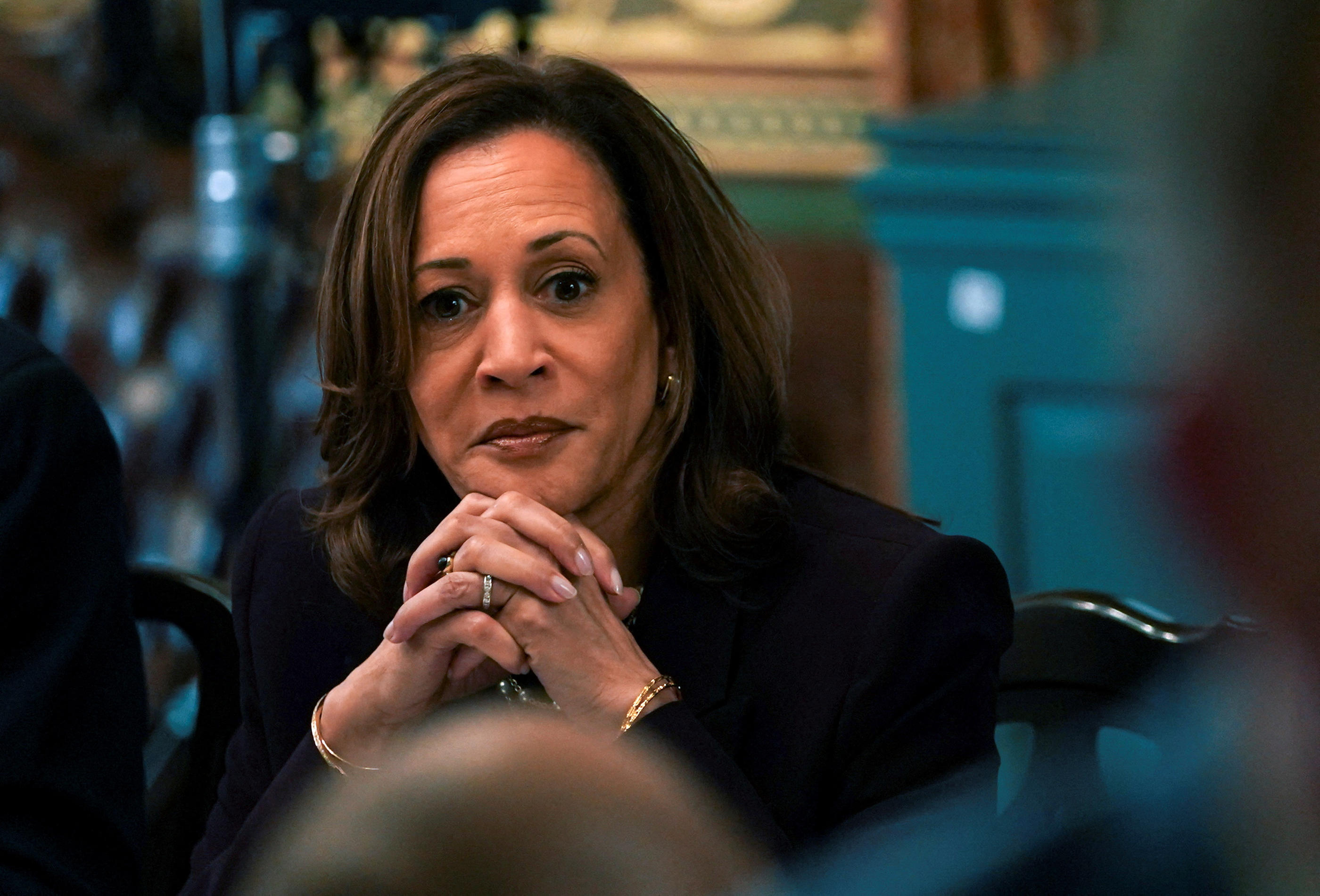 Kamala Harris a rejoint l'application Tiktok ce jeudi. Reuters/Mike Blake/File Photo