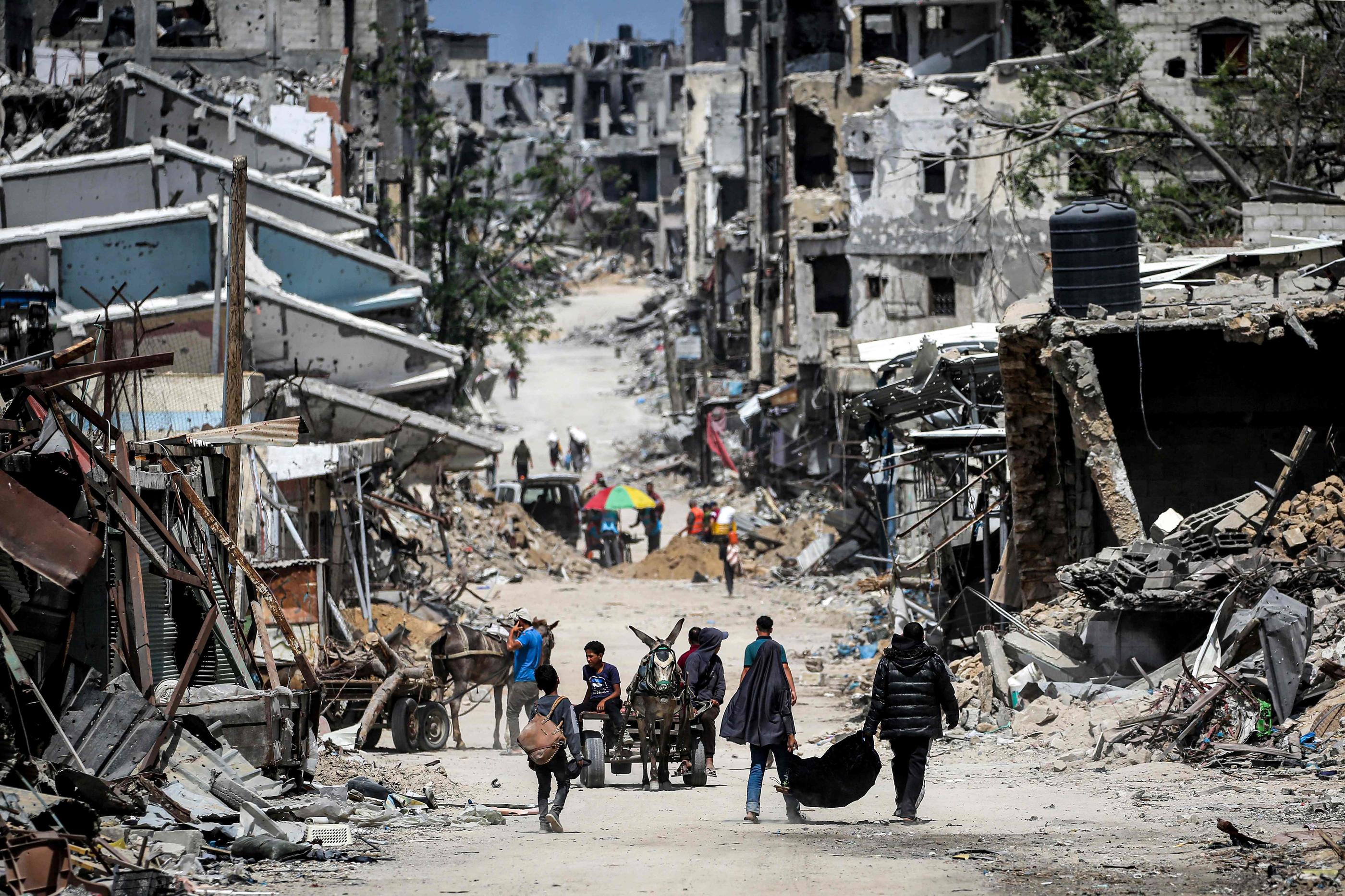 Entre la Birmanie, l’Erythrée, la République démocratique du Congo, l’Ukraine ou le conflit Hamas-Israël (ici Gaza en photo), l’année 2023 a été sanglante. AFP
