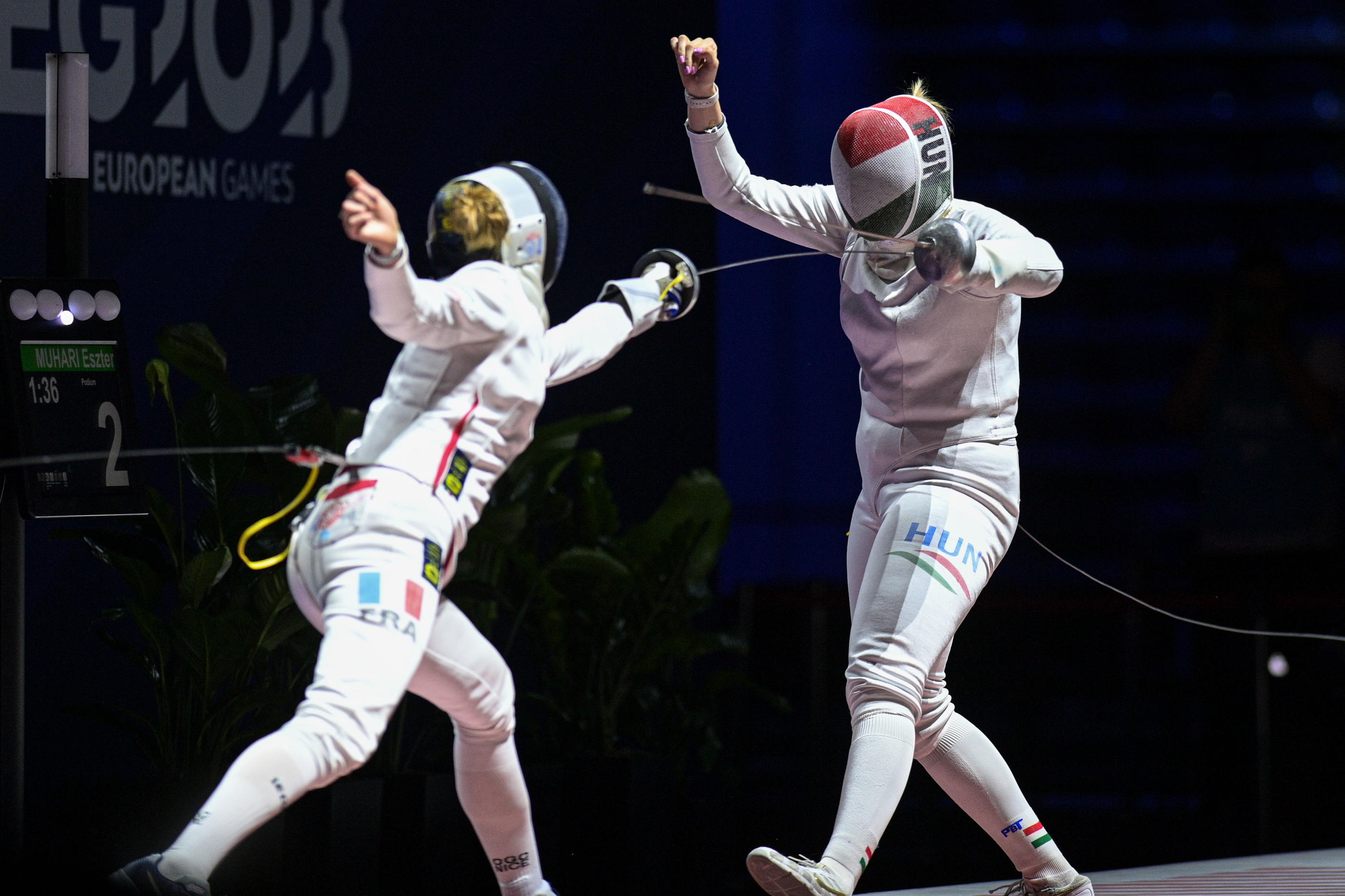 Auriane Mallo-Breton et les épéistes françaises ont battu les Hongroises en finale des Championnats d'Europe. Icon Sport