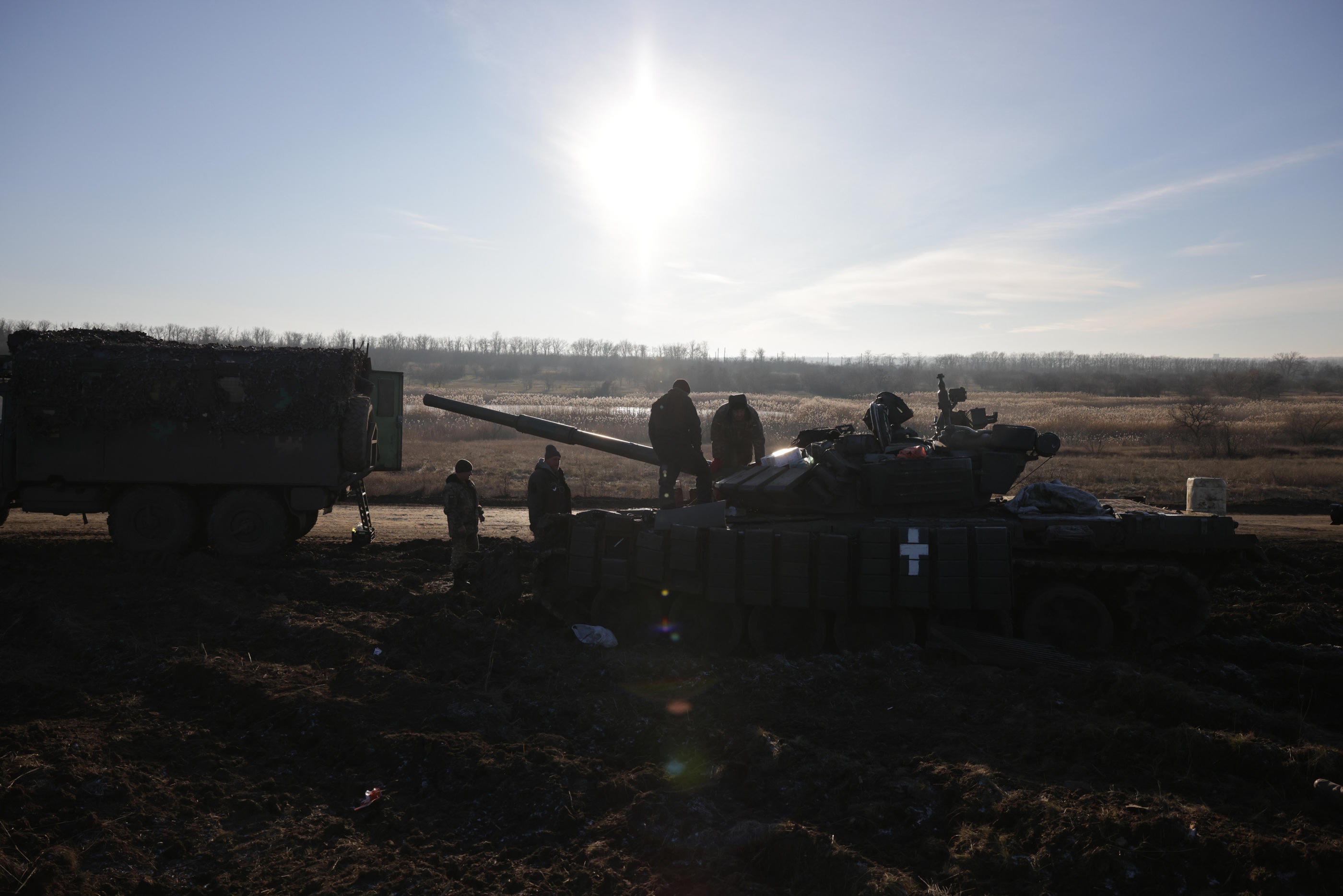 A Bakhmout (Ukraine), ce mardi 20 décembre. L'artillerie joue un rôle crucial dans la défense de la ville que les Russes tentent de prendre depuis l'été. LP/Philippe de Poulpiquet