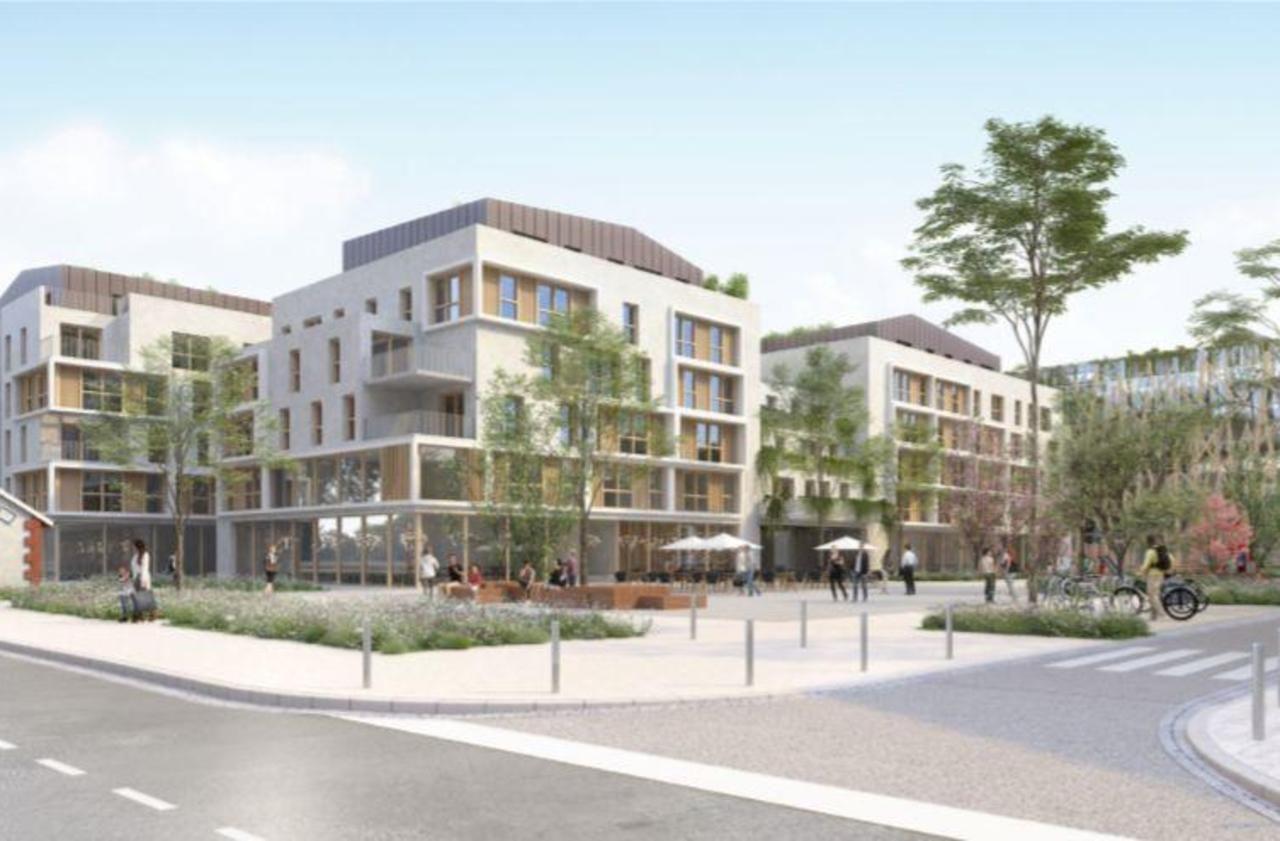 À Fontainebleau, le quartier des Subsistances accueillera des logements, une résidence universitaire, des commerces et un hôtel avec un rooftop d'ici à 2027. DR