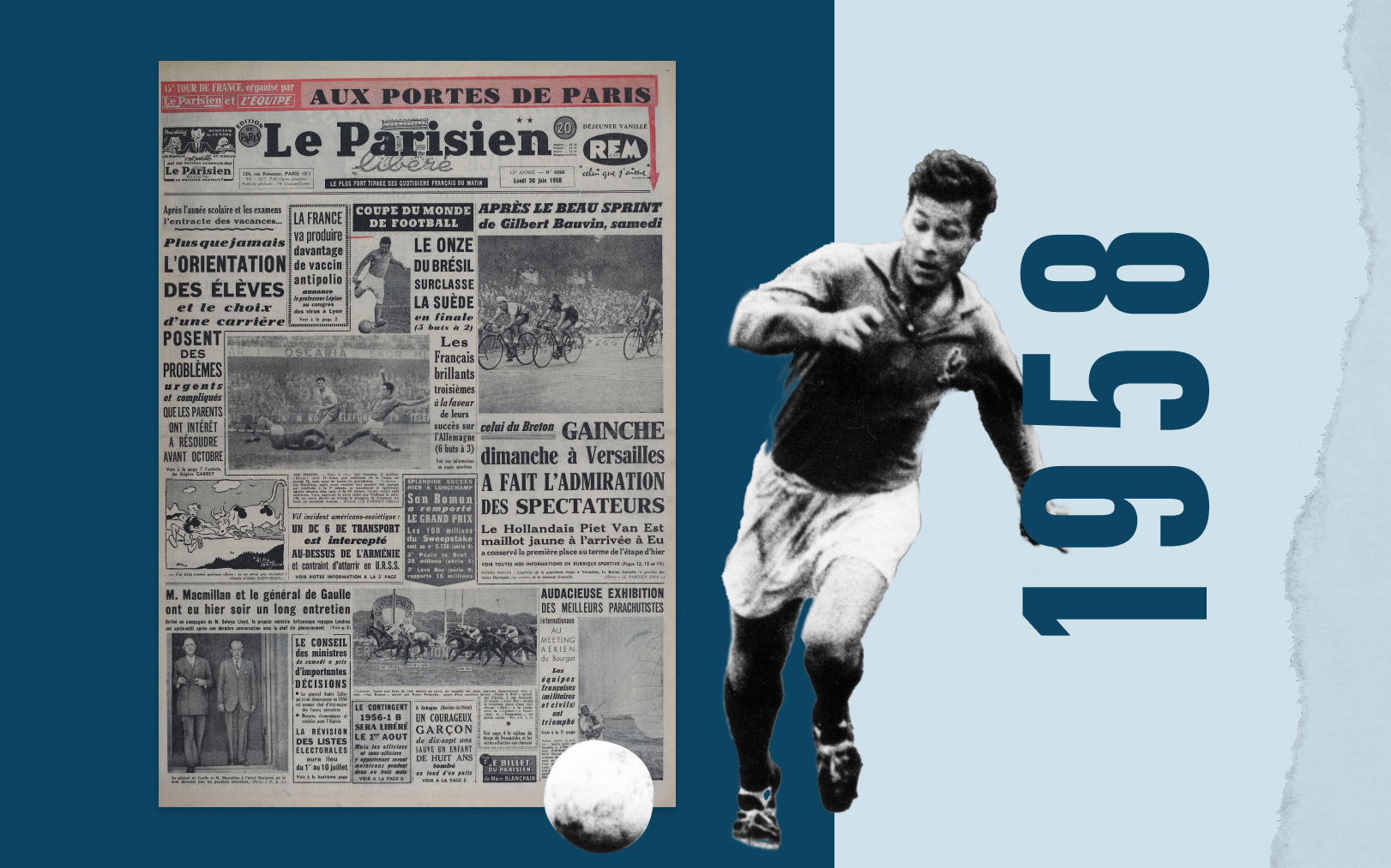 Just Fontaine avait inscrit 13 buts durant la Coupe du monde 1958 en Suède, compétition où la France avait terminé troisième. Le Parisien-DA/Icon Sport