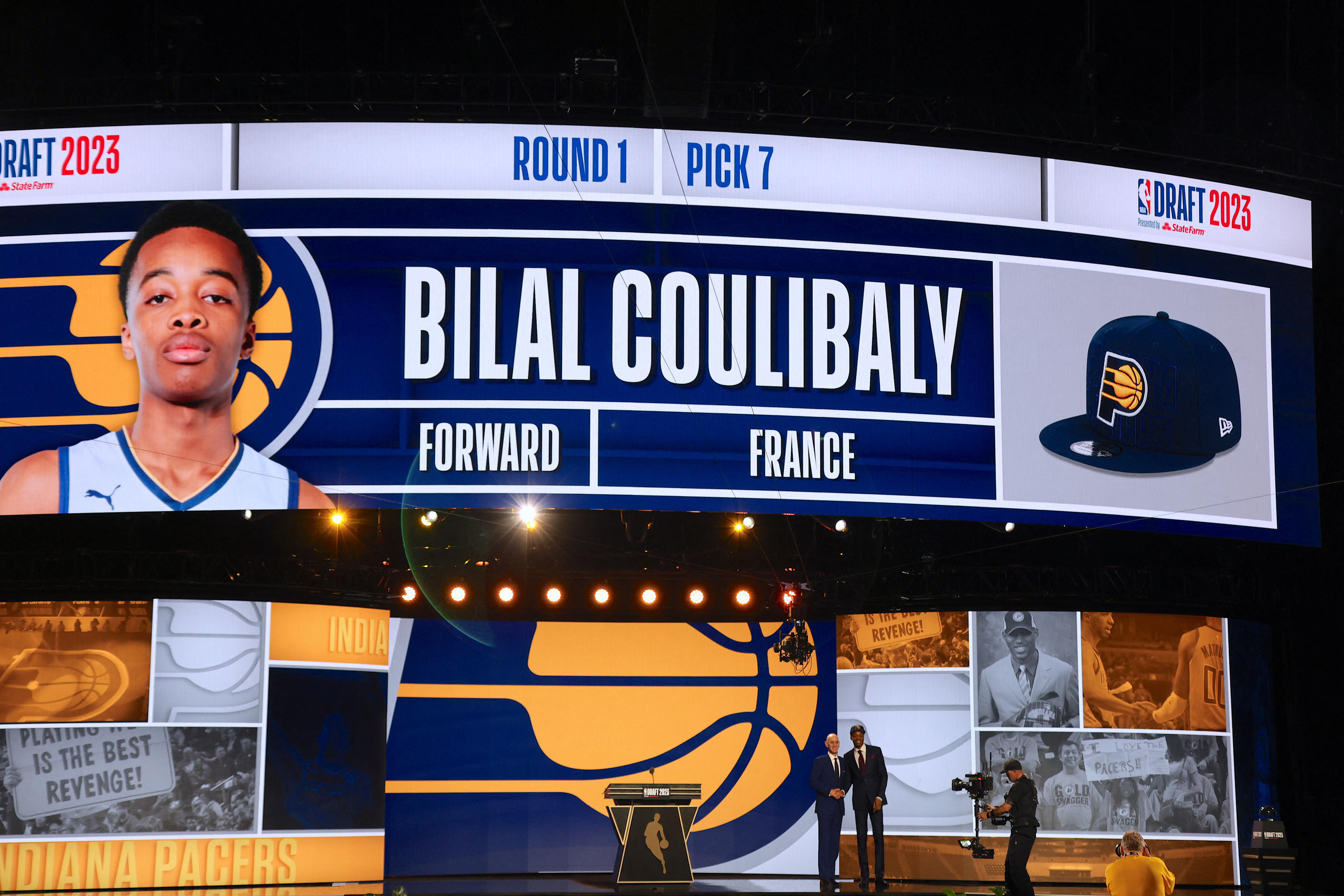 Bilal Coulibaly a été drafté en septième position par les Indiana Pacers, et a été immédiatement transféré aux Washington Wizards. Icon Sport/ Charles Guerin