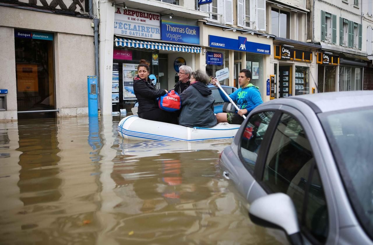 <b></b> Nemours, le 1er juin 2016. Lors de cette crue majeure, les eaux sont montées 40 cm plus haut que lors de l’inondation de janvier 1910. 