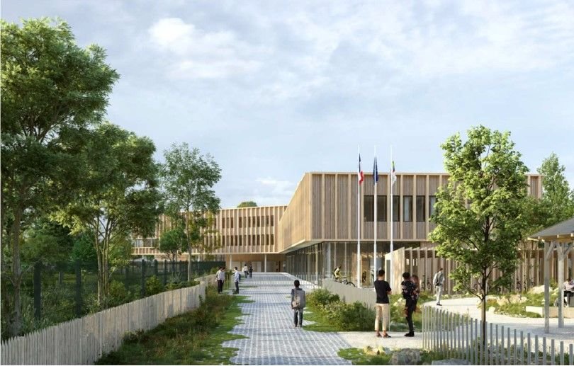 Visuel du futur collège, dont la construction doit démarrer début 2025 pour être livré à la rentrée 2027. AIA Architectes