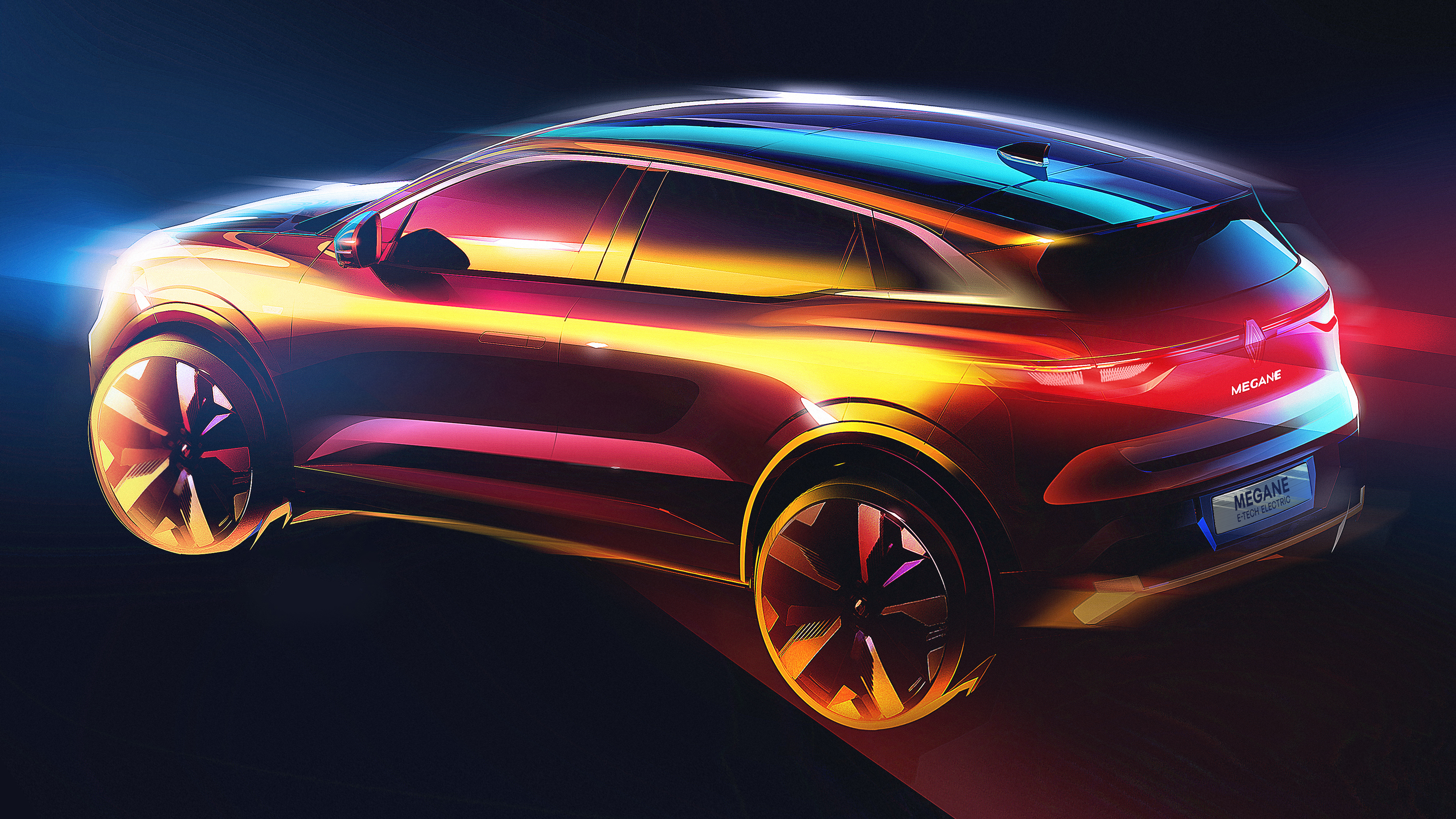 La nouvelle MéganE, 100 % électrique, a pour mission de s’imposer sur le segment des familiales de taille moyenne. Groupe Renault/Direction design
