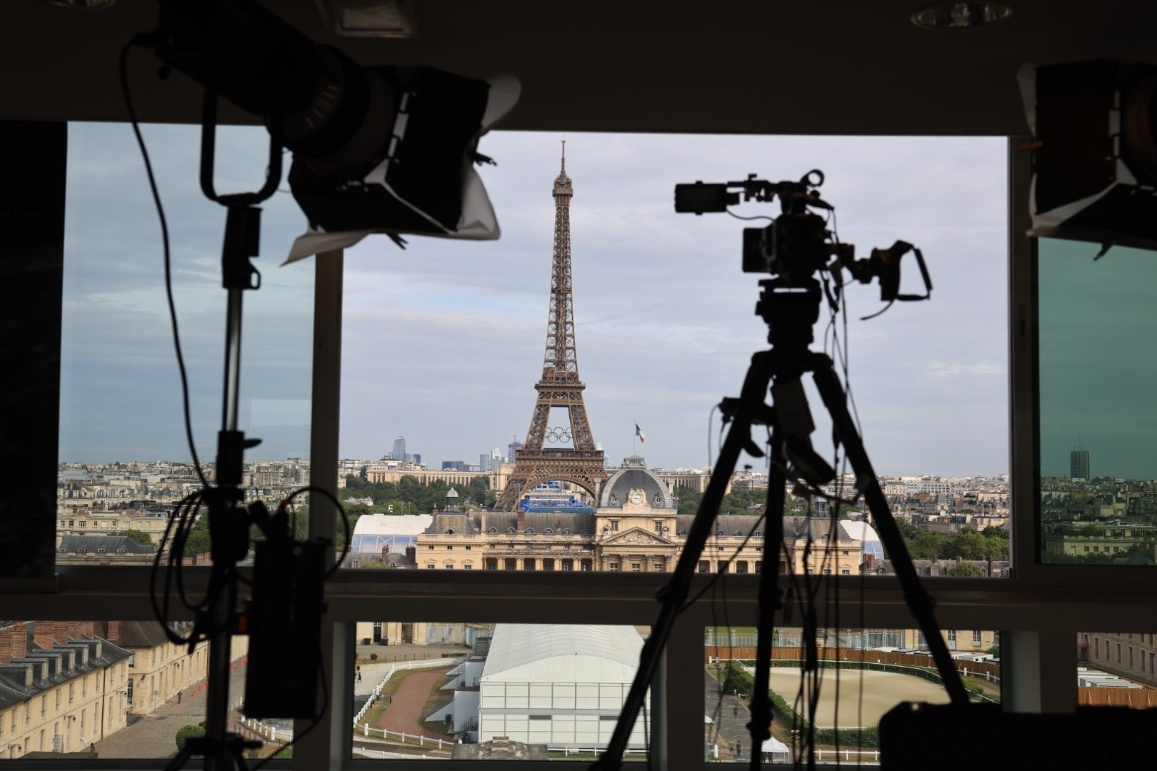 Le 7e étage de l'Unesco, où se trouve la cantine des salariés, a été coupé en deux pour faire de la place aux journalistes étrangers. LP/Olivier Arandel