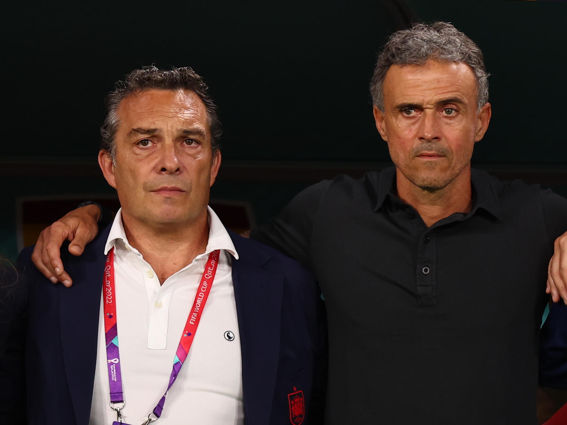 Joaquín Valdés (à gauche) et Luis Enrique (à droite) travaillent ensemble depuis 2008. Ils ont ainsi lié de très forts liens d'amitié. Icon Sport/Sportimage/David Klein
