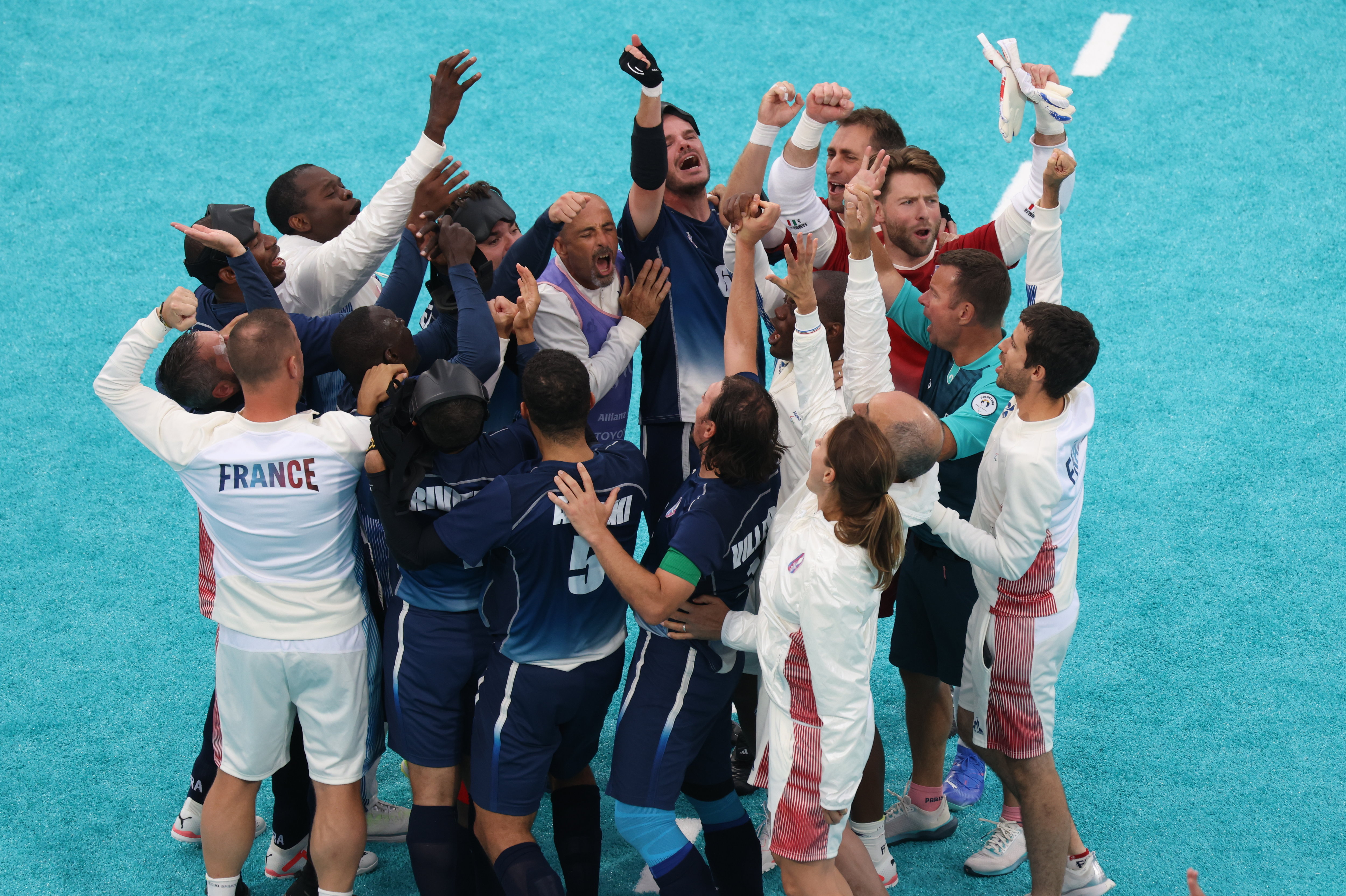 La France a battu la Colombie en demi-finale du tournoi de cécifoot et s'offre une finale face au vainqueur de Brésil-Argentine. LP / Jean-Baptiste Quentin