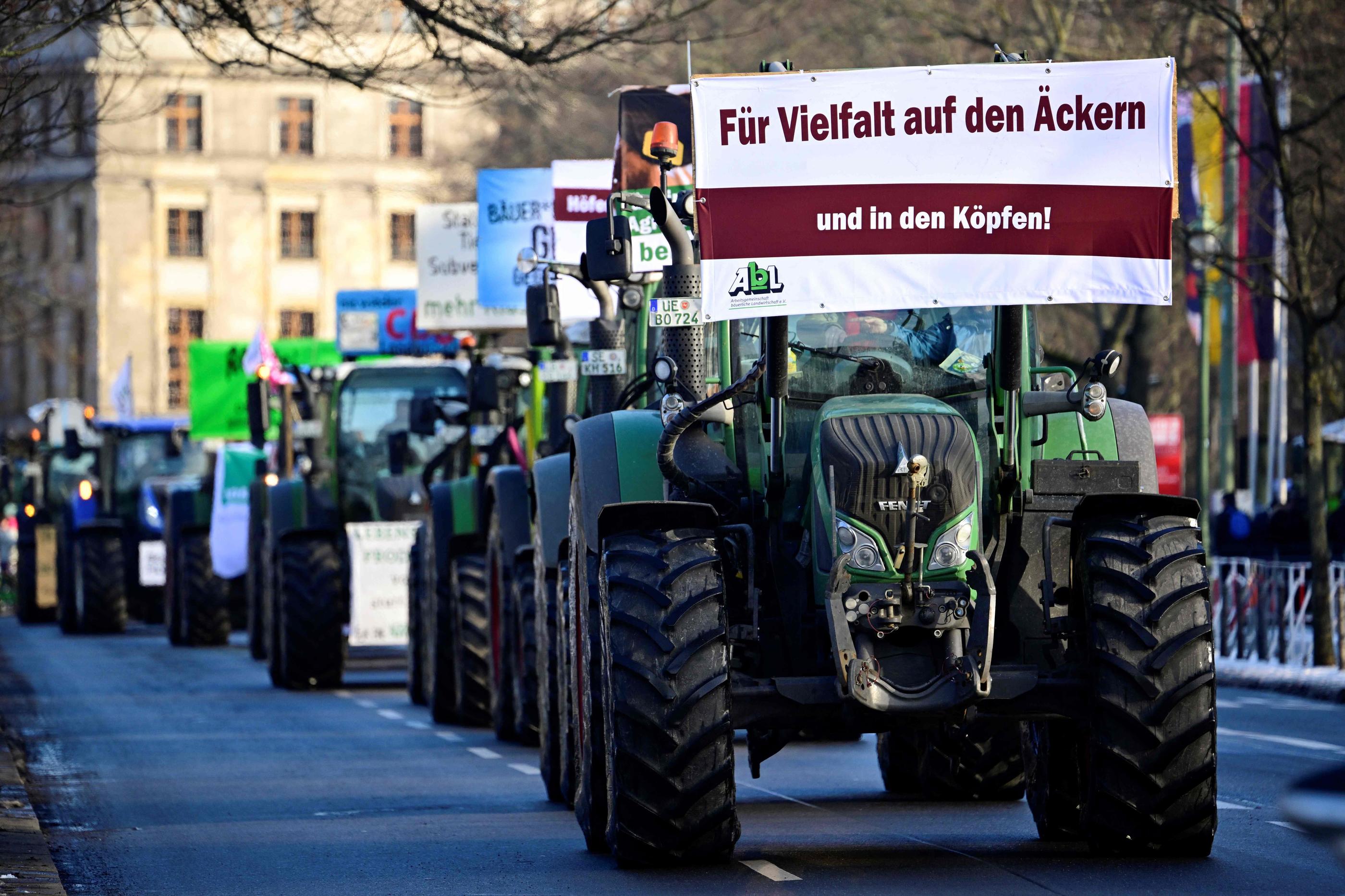 En Allemagne, les agriculteurs se sont mobilisés contre la suppression de l'avantage sur le gazole. AFP/Tobias Schwarz