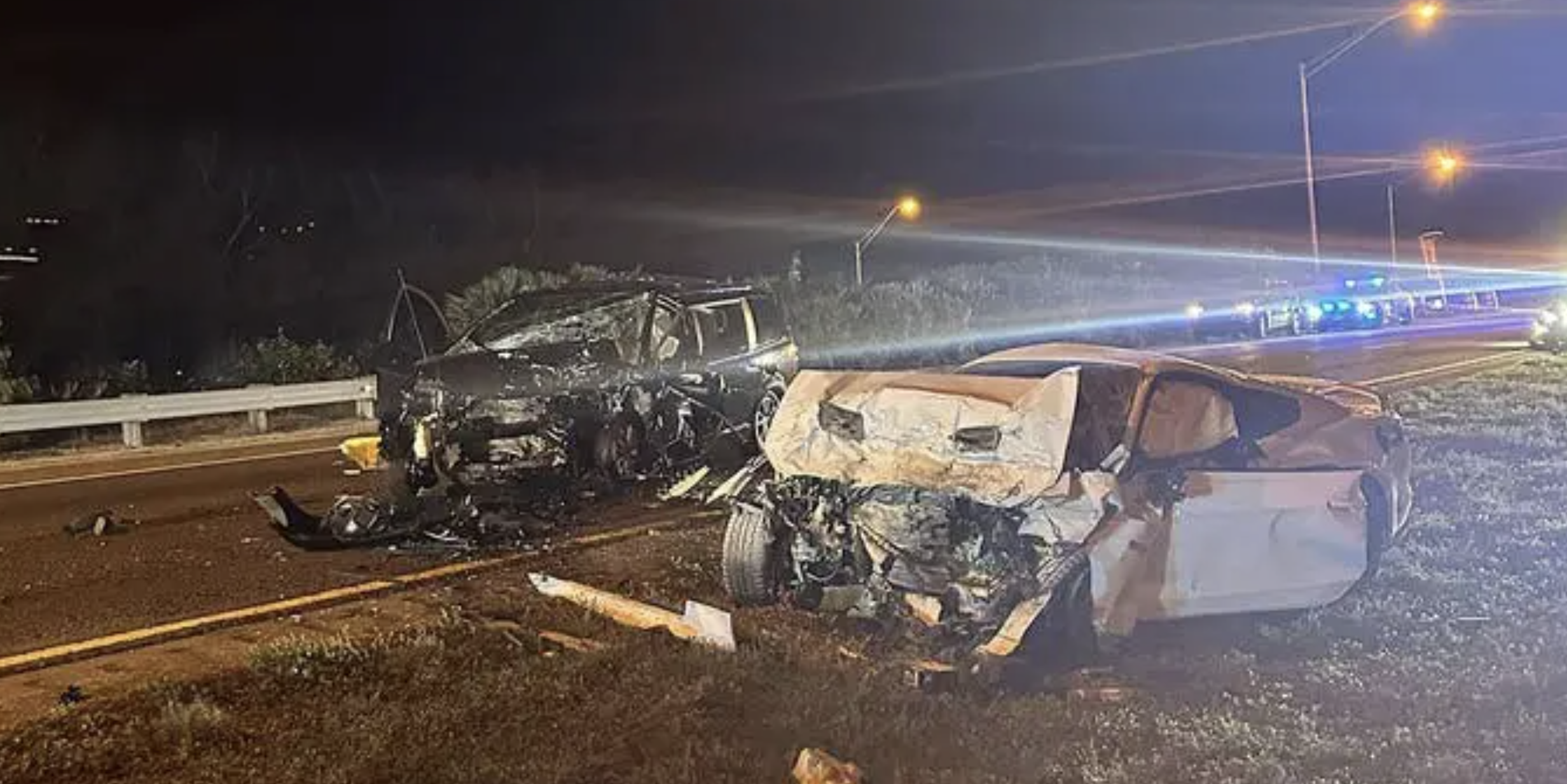 Les deux véhicules impliqués dans la collision mortelle en Floride. Florida Highway Patrol