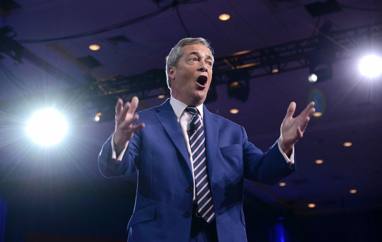 L'ex leader de l'extrême droite britannique Nigel Farage a suscité la polémique en participant à une télé-réalité. AFP/Mike Theiler