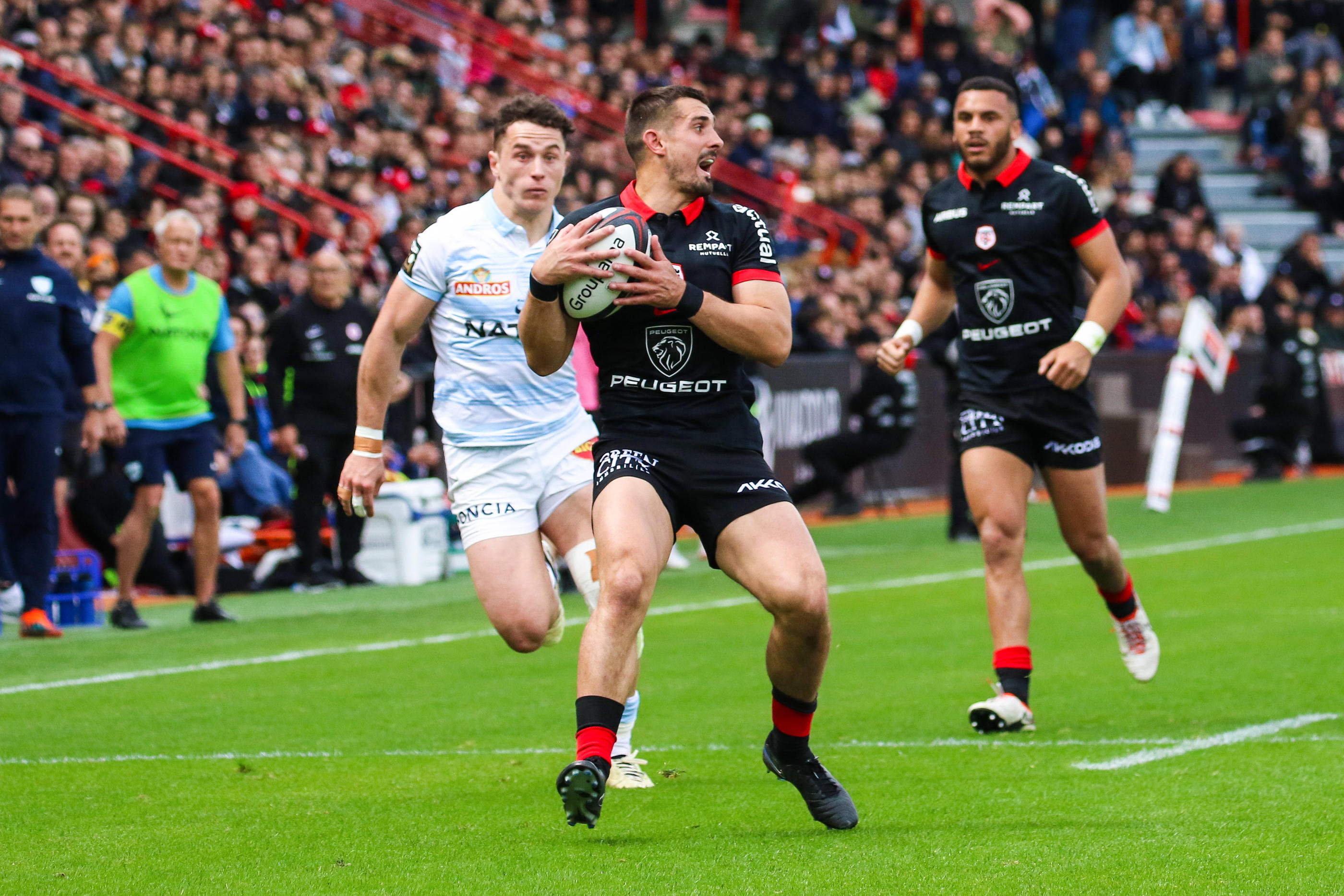 Thomas RAMOS of Toulouse during the Top 14 match between Toulouse and Racing 92 at Stade Ernest Wallon on April 27, 2024 in Toulouse, France.(Photo by Stephanie Biscaye / Icon Sport)