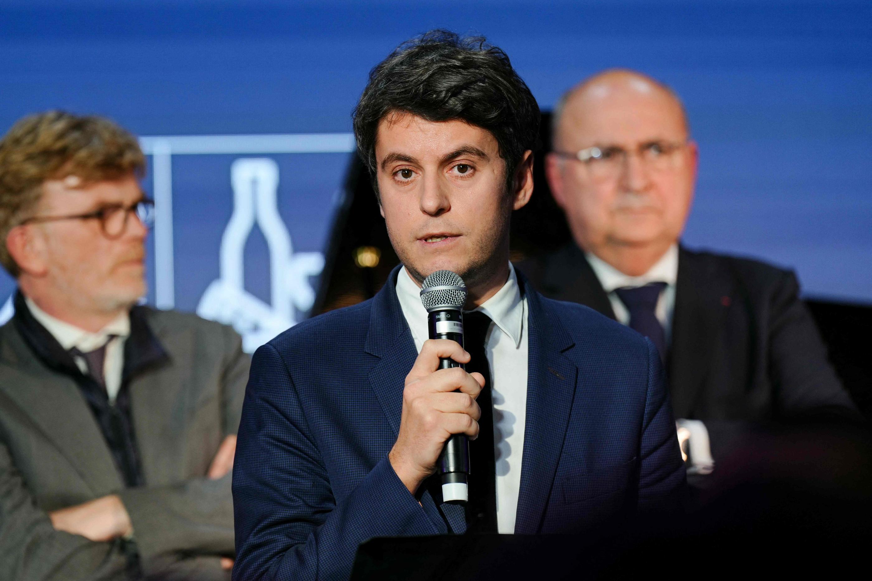 Le Premier ministre Gabriel Attal au dîner des 60 ans du Salon de l'agriculture, dimanche soir. AFP/Dimitar Dilkoff