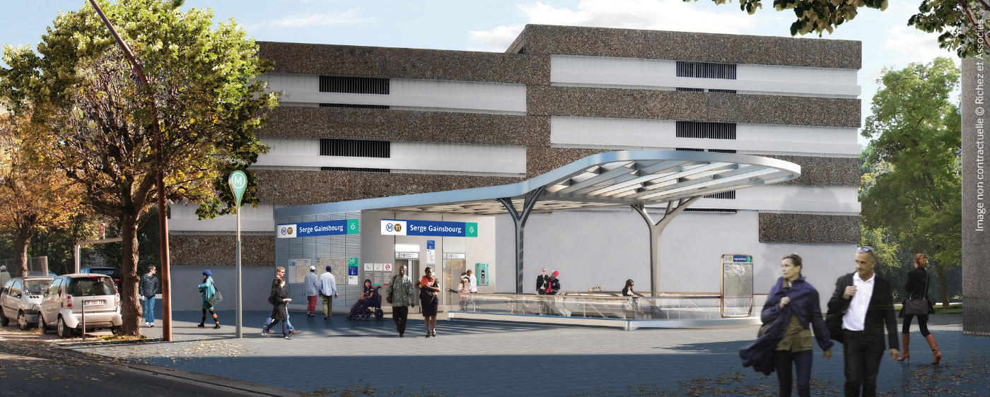 Vue d'architecte de la future station Serge-Gainsbourg, aux Lilas. DR/Richez Associés
