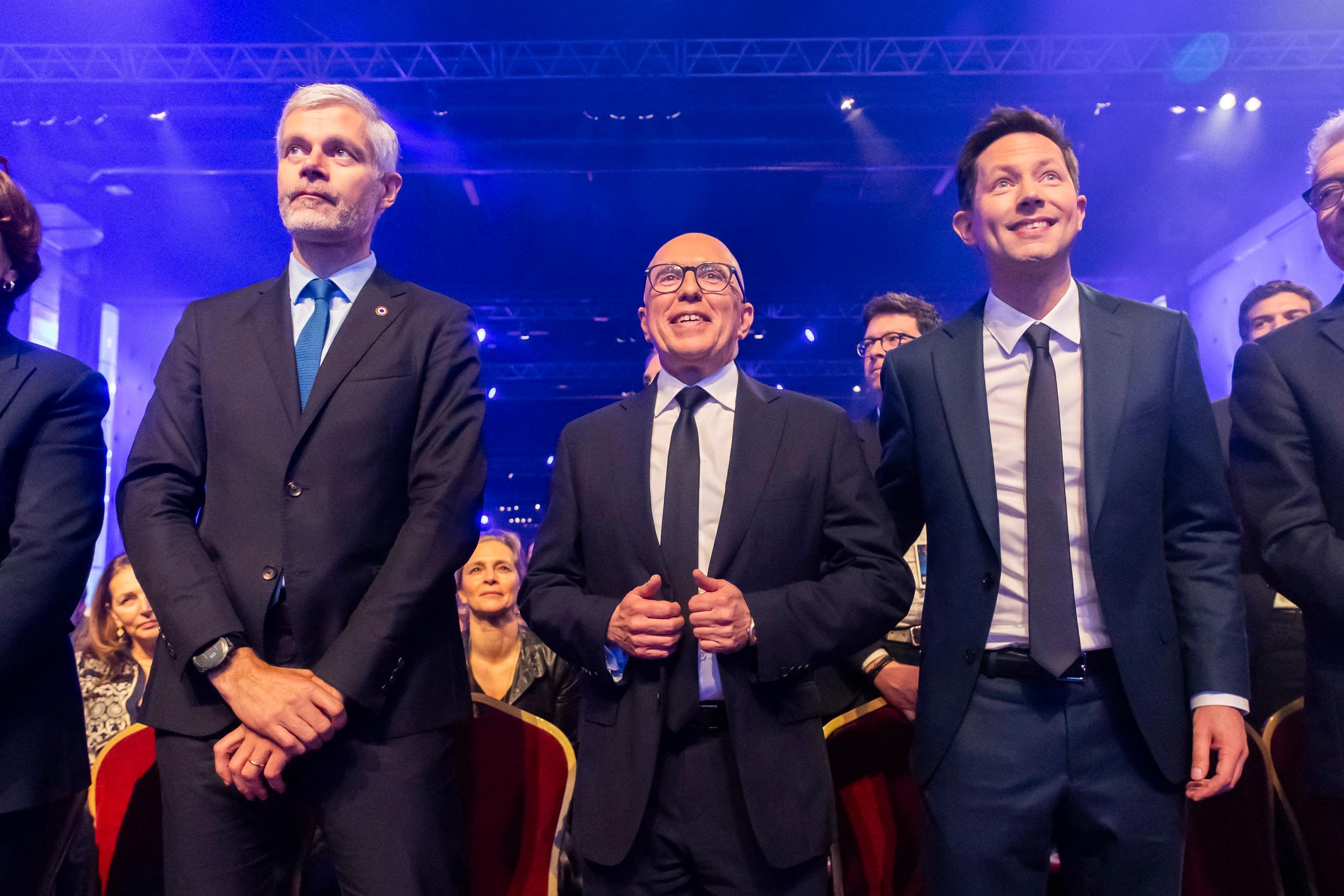 Laurent Wauquiez, Eric Ciotti et Francois-Xavier Bellamy, ici en mars 2024. IP3/Vincent Isore

POLITIQUE, ELECTIONS, LR, MEETING, LES REPUBLICAINS