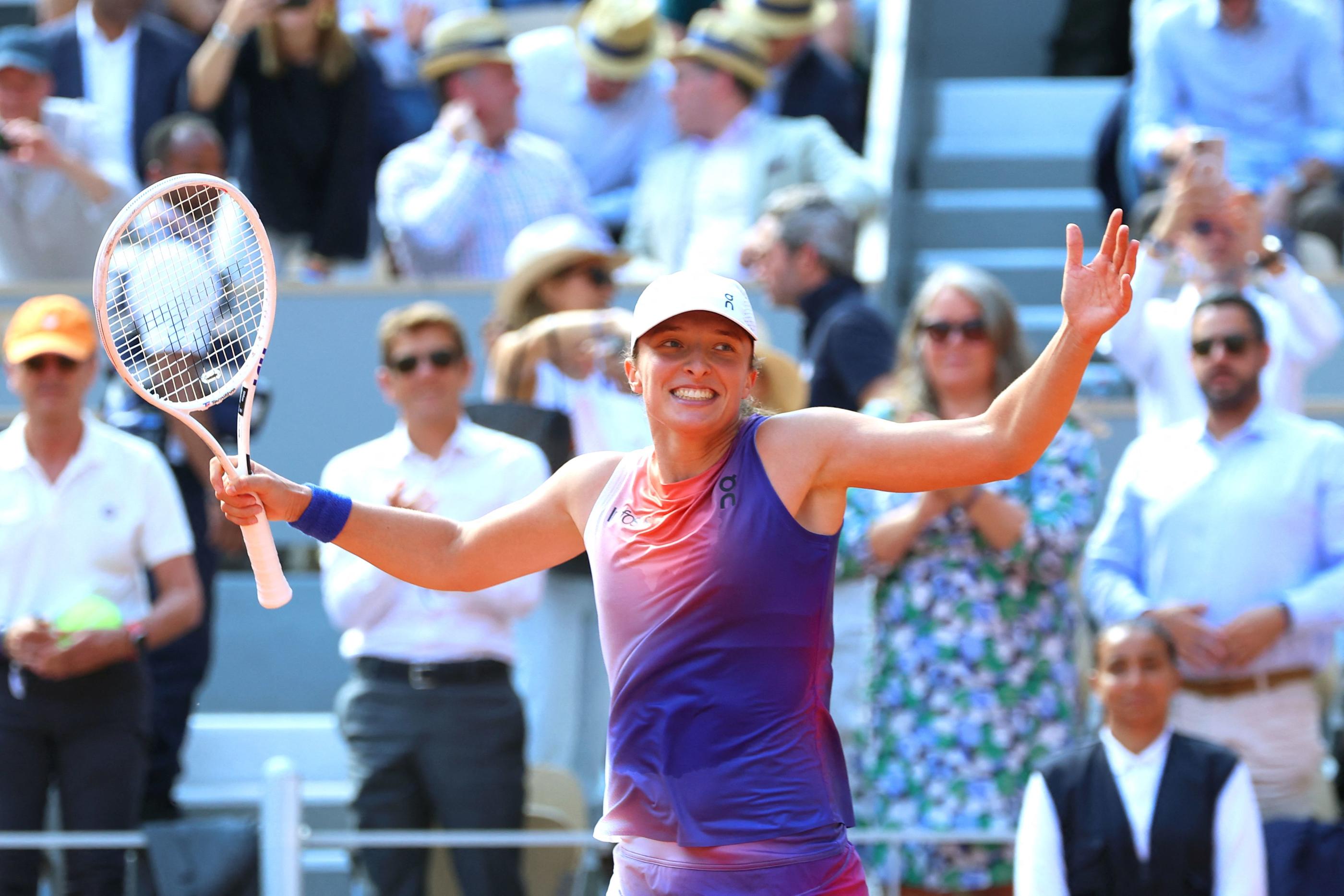 Iga Swiatek s'est qualifiée pour la finale de Roland-Garros pour la troisième année d'affilée. AFP/Emmanuel Dunand