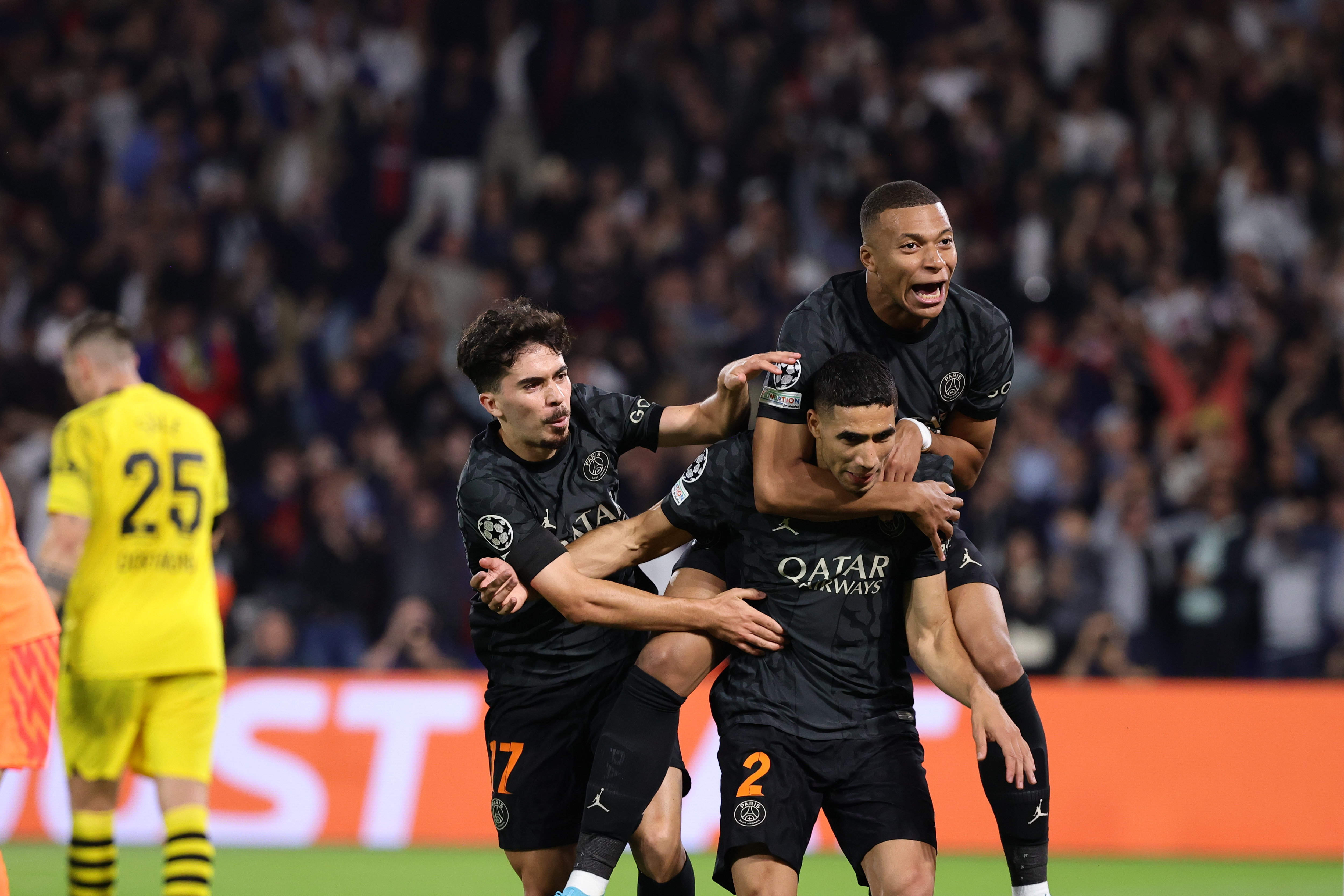 Vitinha, Achraf Hakimi et Kylian Mbappé ont été des éléments clés de la victoire parisienne ce mardi soir. (LP/Olivier Arandel)