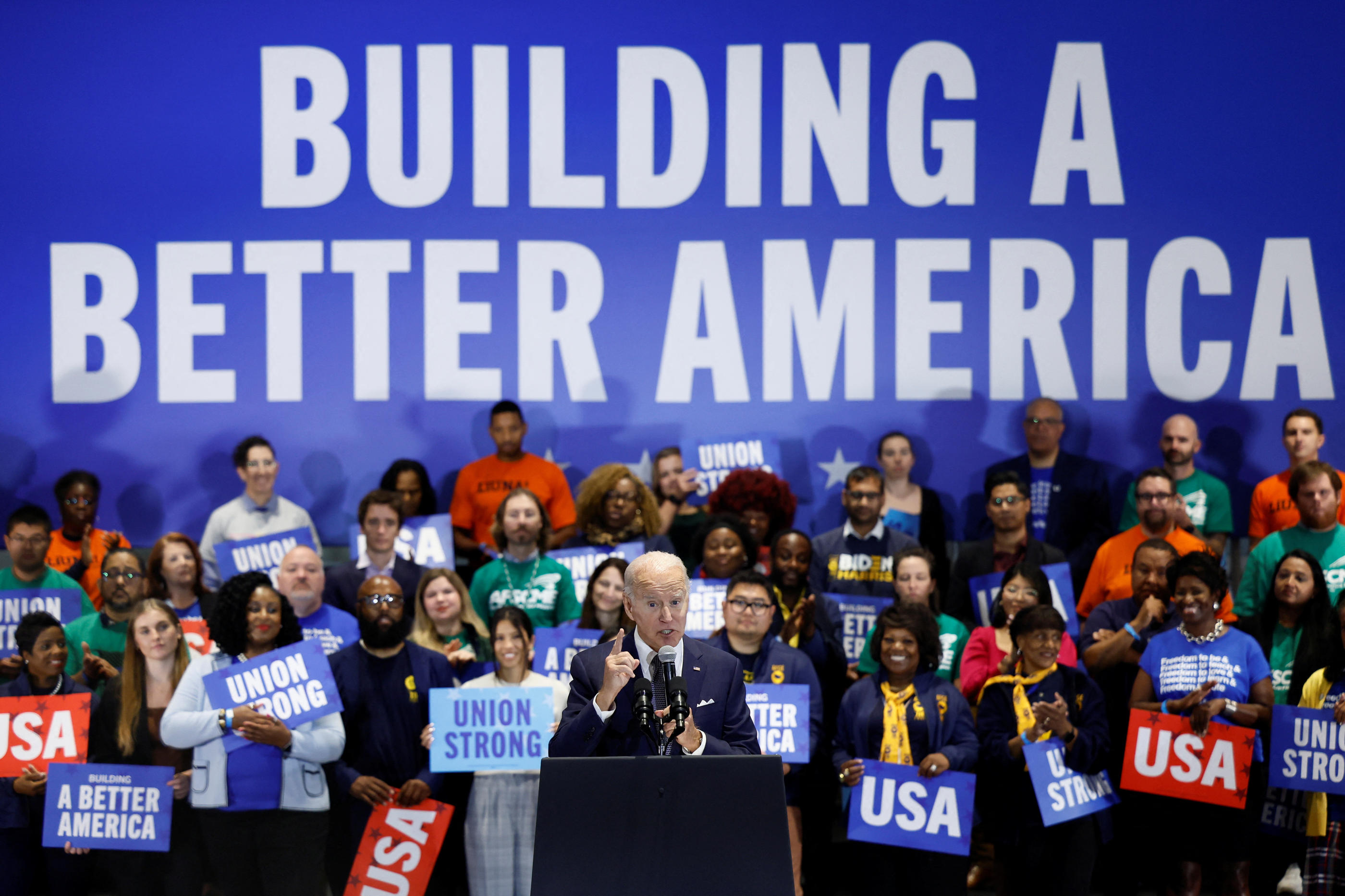 Le président Joe Biden, lors du Comité national des démocrates à Washington vendredi. REUTERS/Evelyn Hockstein