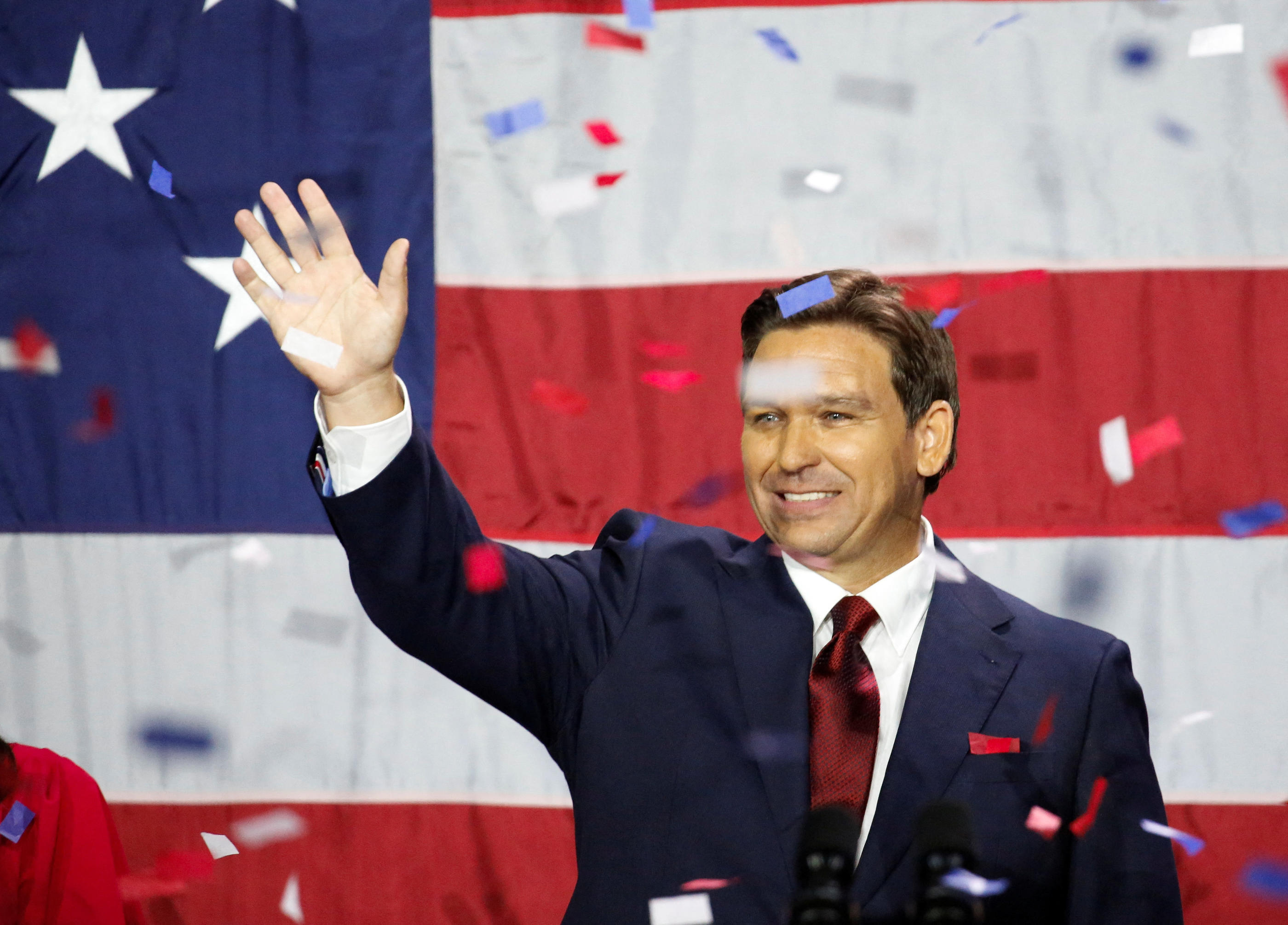 Le républicain Ron DeSantis, réélu ce mardi à la tête de la Floride, a devancé son adversaire démocrate de plus de 20 %. Un record. Reuters/Marco Bello