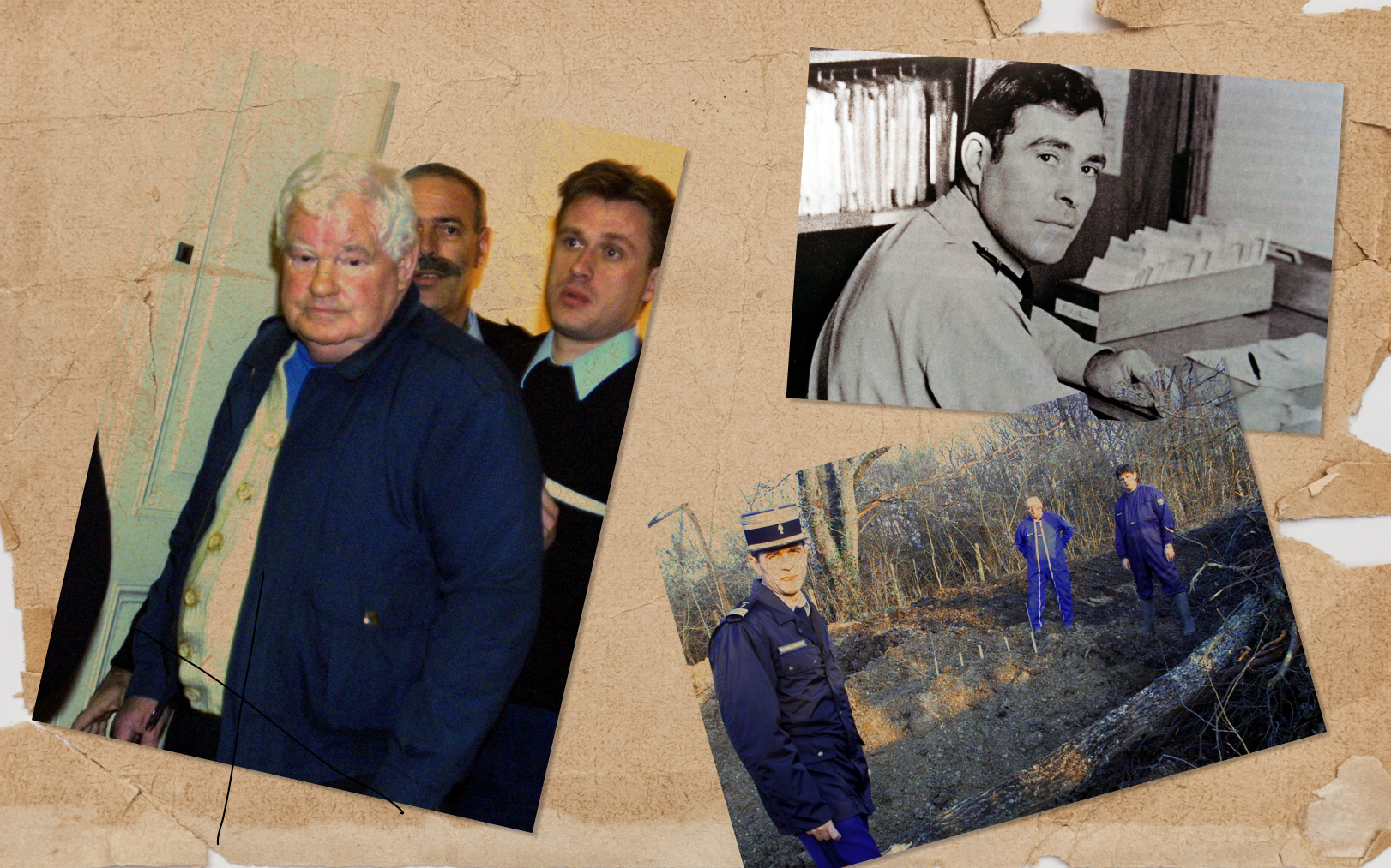 Emile Louis (à gauche en 2000) a été condamné à la perpétuité en 2004 pour le meurtre des sept « disparues de l’Yonne » à la fin des années 1970. L’adjudant-chef Christian Jambert (photo de droite) a toujours été convaincu de sa culpabilité. Montage AFP/ERIC CABANIS ; LP/J.M. Ducos ; AFP/GERARD MALIE