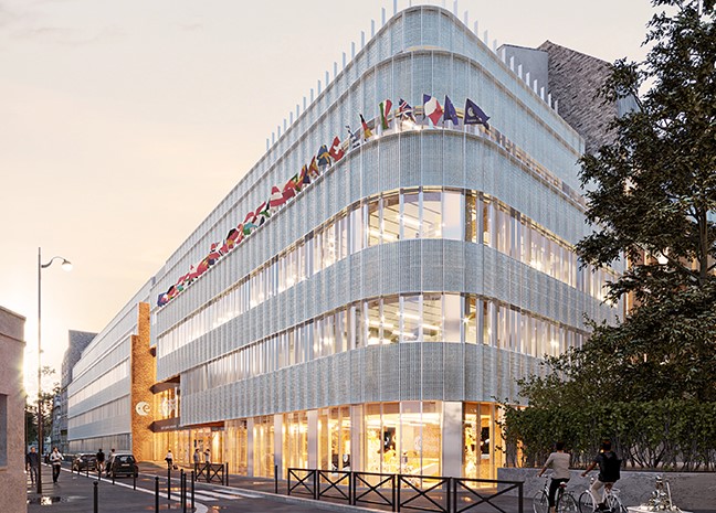 Le futur siège parisien de l'ESA, côté façade (vue d'artiste). Atelier du Pont Architectes / ESA
