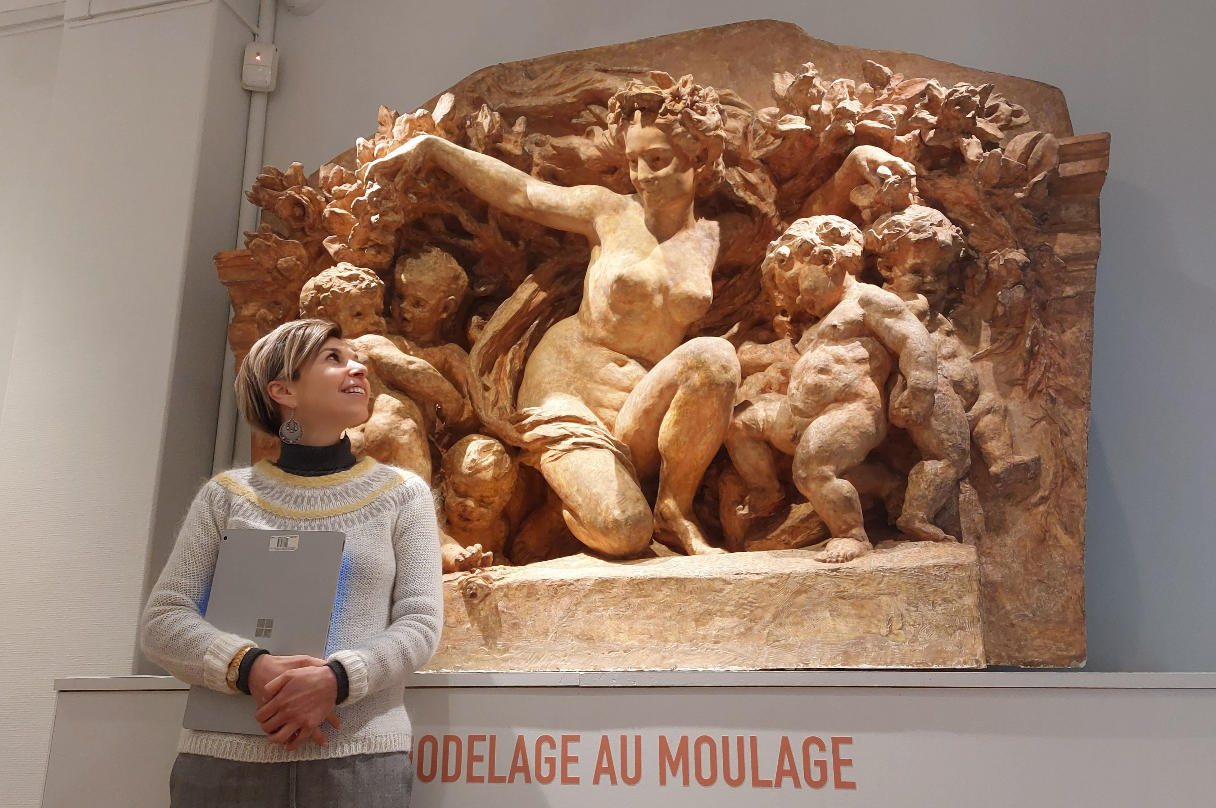 Courbevoie, le 1er mars 2023. Virginie Vignon, directrice du musée Roybet-Fould qui présente une exposition consacrée au sculpteur Jean-Baptiste Carpeaux. LP/A.-S.D.