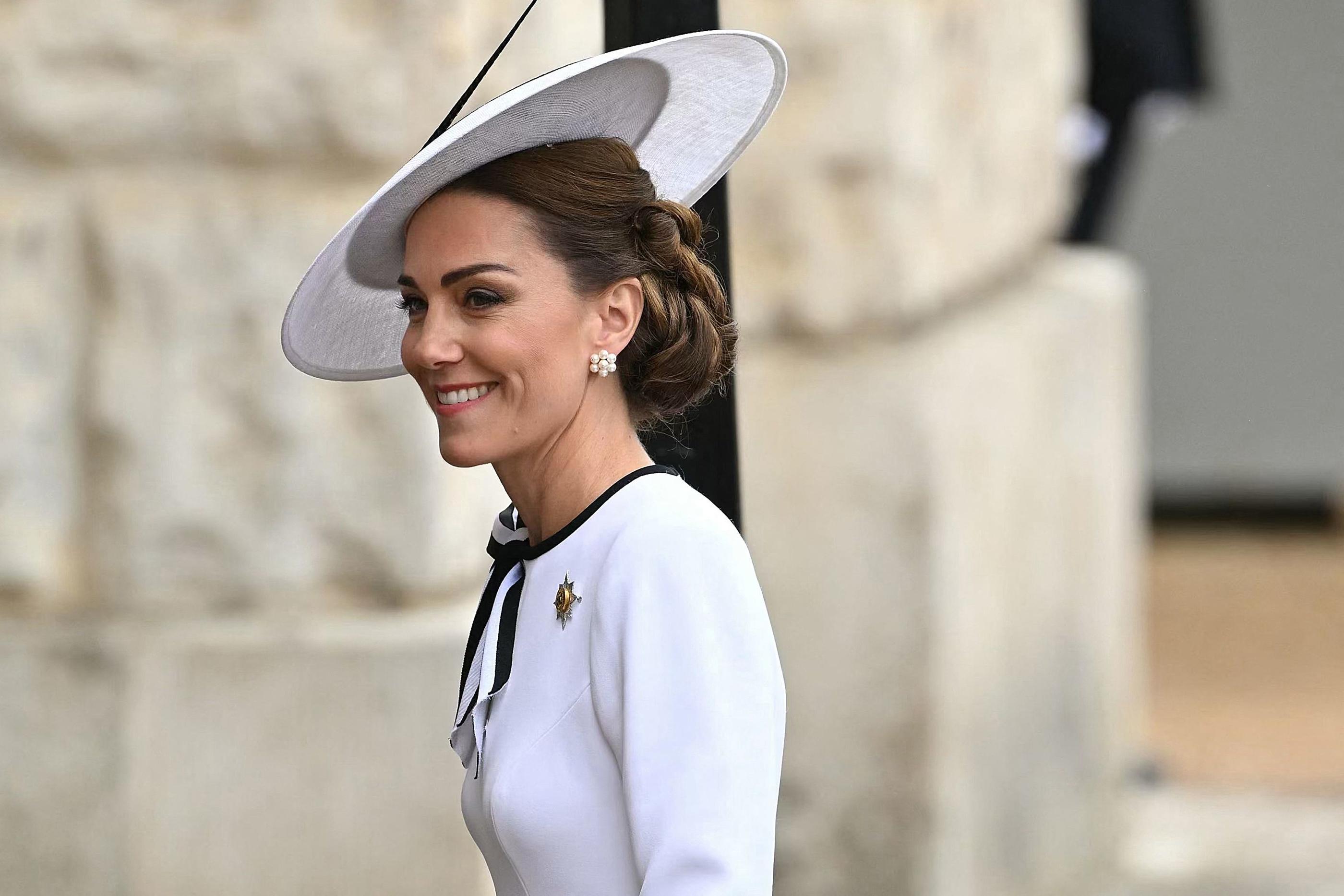 La princesse de Galles arrive au Horse Guards Parade pour le défilé de l'anniversaire du roi « Trooping the Colour » à Londres le 15 juin. AFP/Justin Tallis