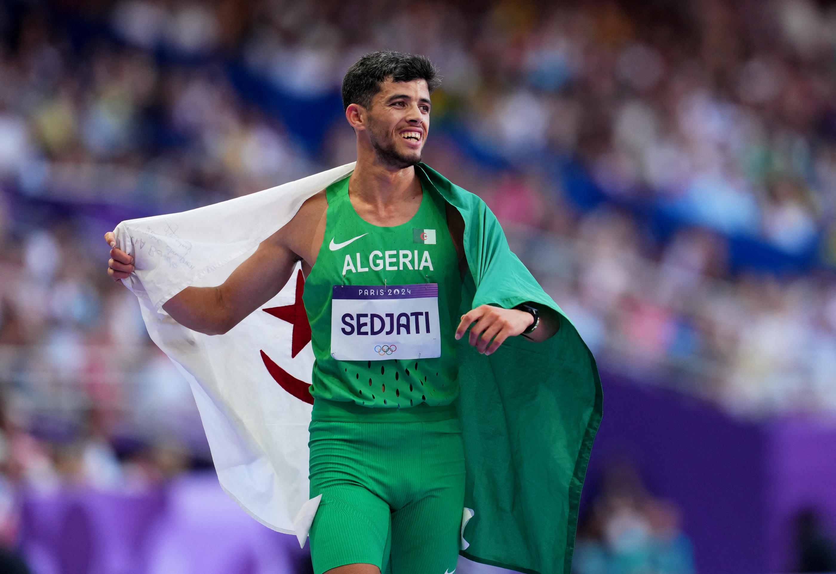 L’athlète algérien Djamel Sedjati, spécialiste du 800 m et médaillé de bronze sur cette même discipline ce samedi soir au Stade de France, est visé par une procédure judiciaire lancée par le parquet de Paris. REUTERS/Aleksandra Szmigiel