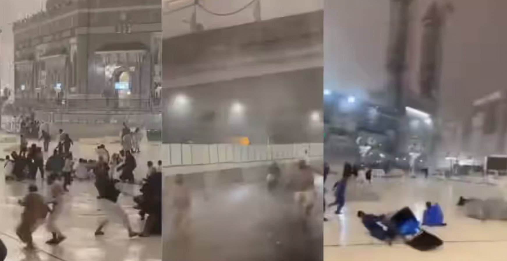 Les vents violents à La Mecque ont provoqué des scène de chaos.